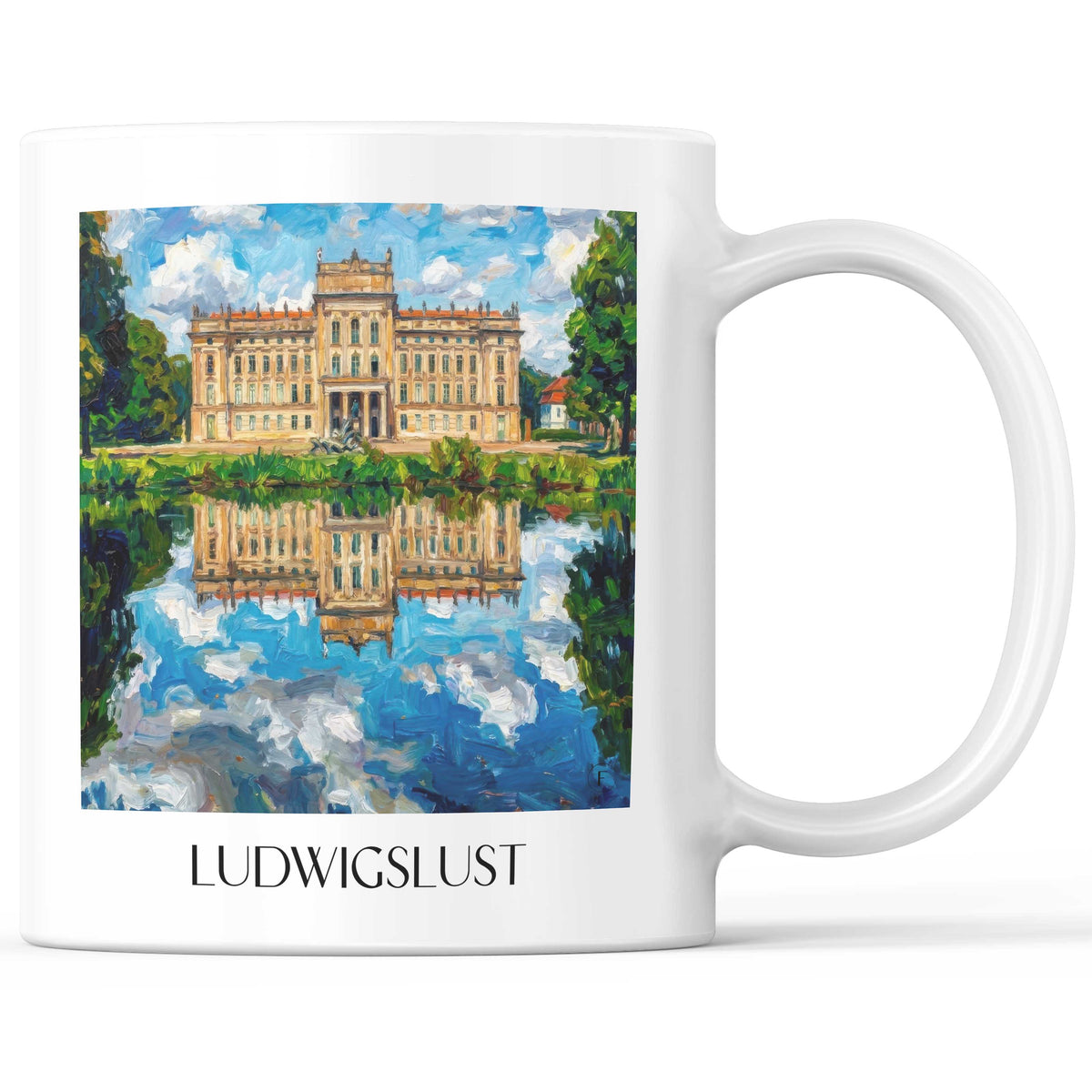 Ludwigslust Kaffeebecher - Mecklenburg-Vorpommern - Deutschland Becher - Kaffeetasse im Ölgemälde Stil - favplace