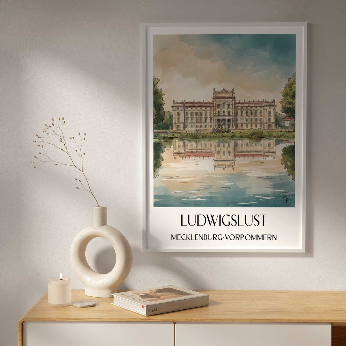 ludwigslust-mecklenburg-vorpommern-deutschland-poster-aquarell