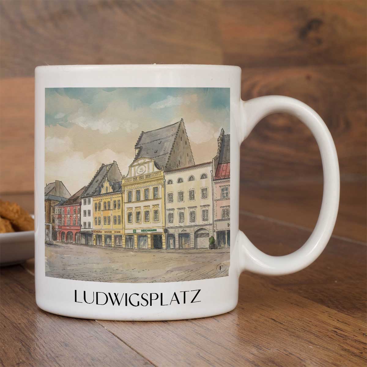 ludwigsplatz-straubing-deutschland-kaffeebecher-aquarell