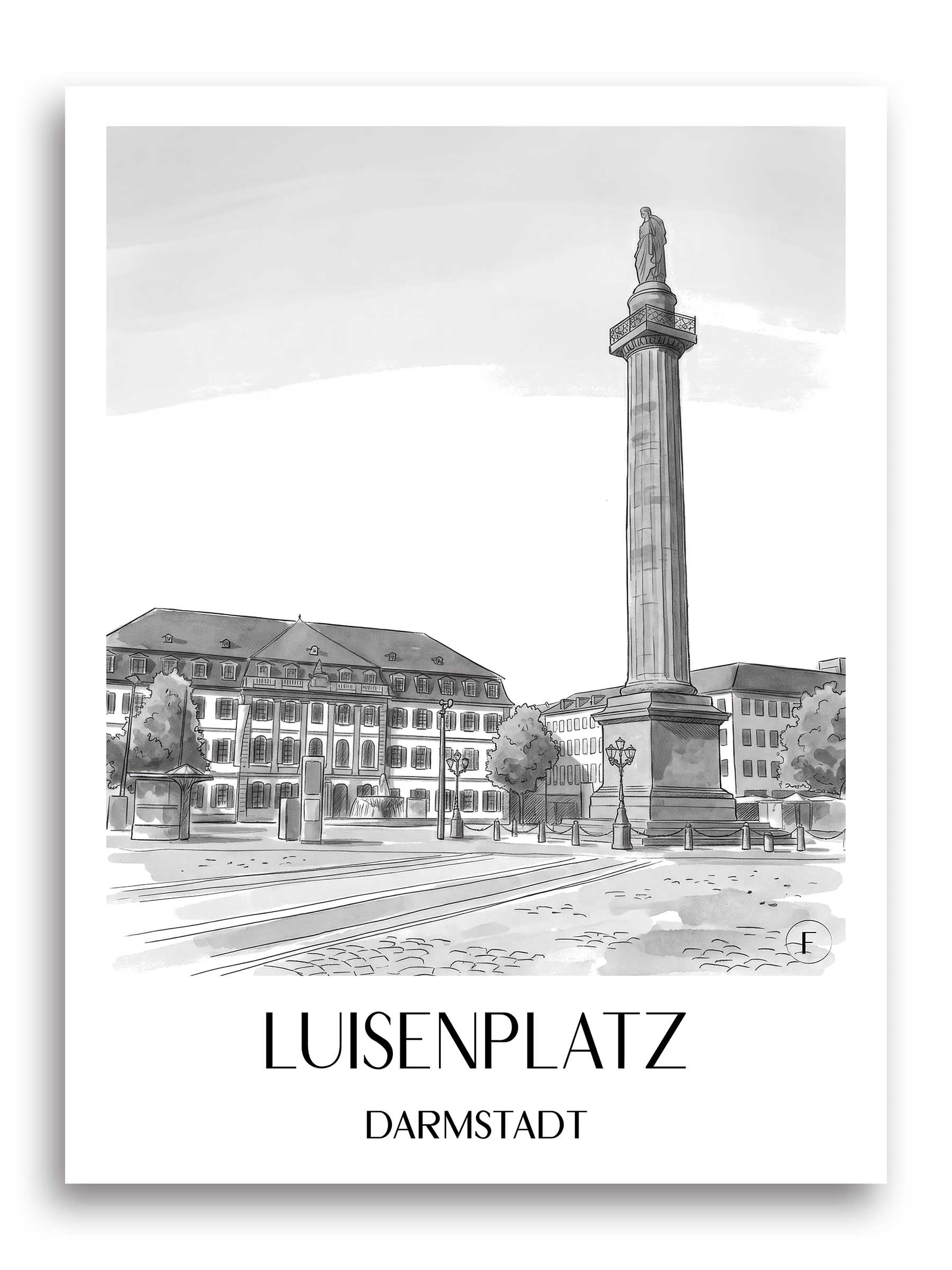 luisenplatz-darmstadt-deutschland-poster-aquarell-schwarz-weiss
