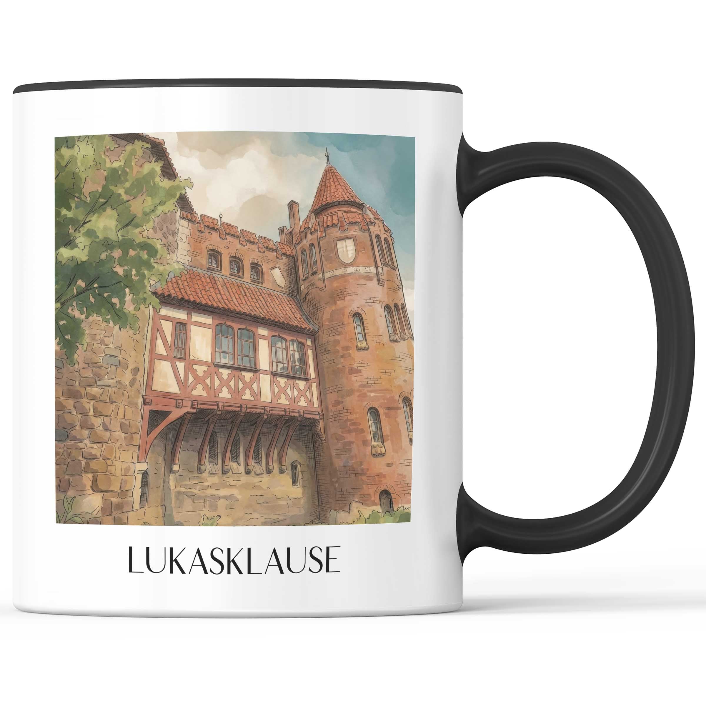 Lukasklause Kaffeebecher - Magdeburg - Deutschland Becher - Kaffeetasse im Aquarell Stil - favplace