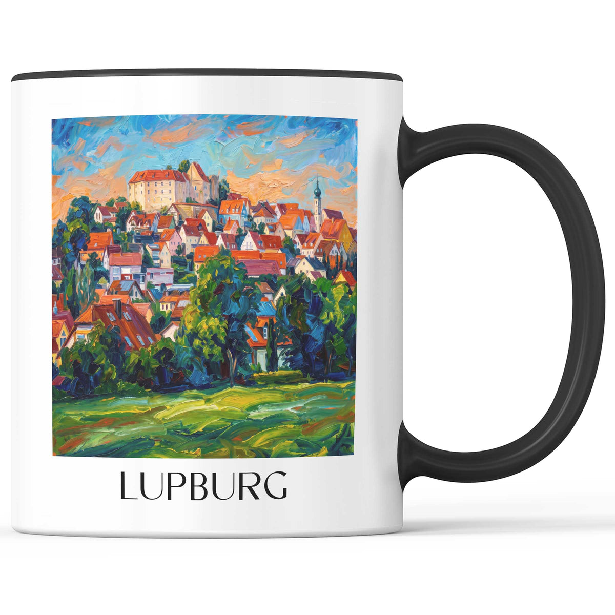 Lupburg Kaffeebecher - Bayern - Deutschland Becher - Kaffeetasse im Ölgemälde Stil - favplace