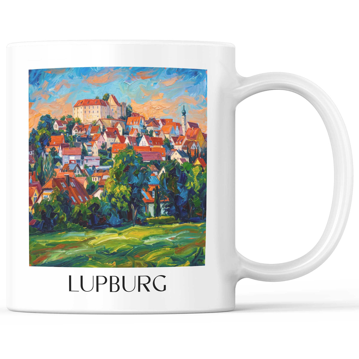 Lupburg Kaffeebecher - Bayern - Deutschland Becher - Kaffeetasse im Ölgemälde Stil - favplace