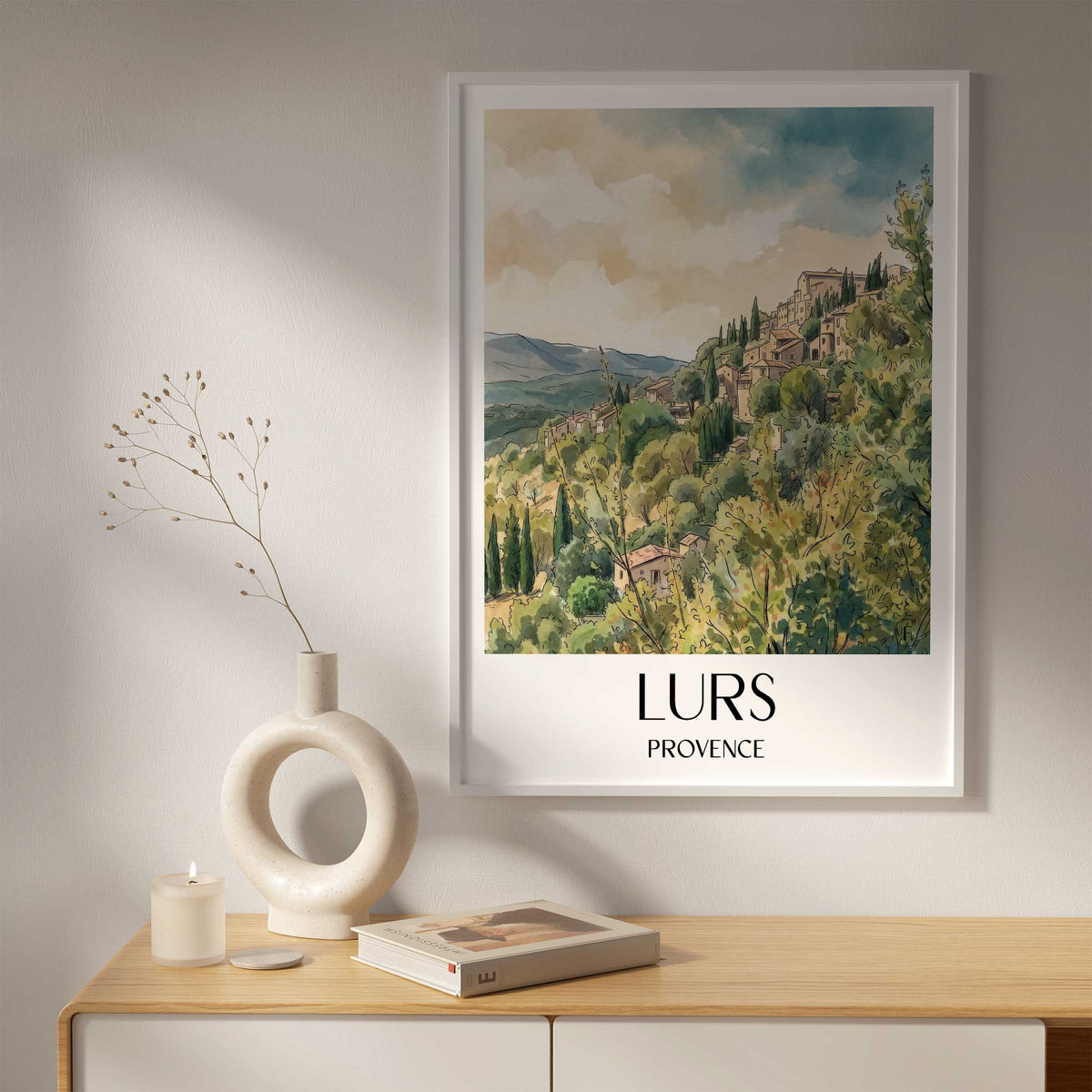 lurs-provence-frankreich-poster-aquarell