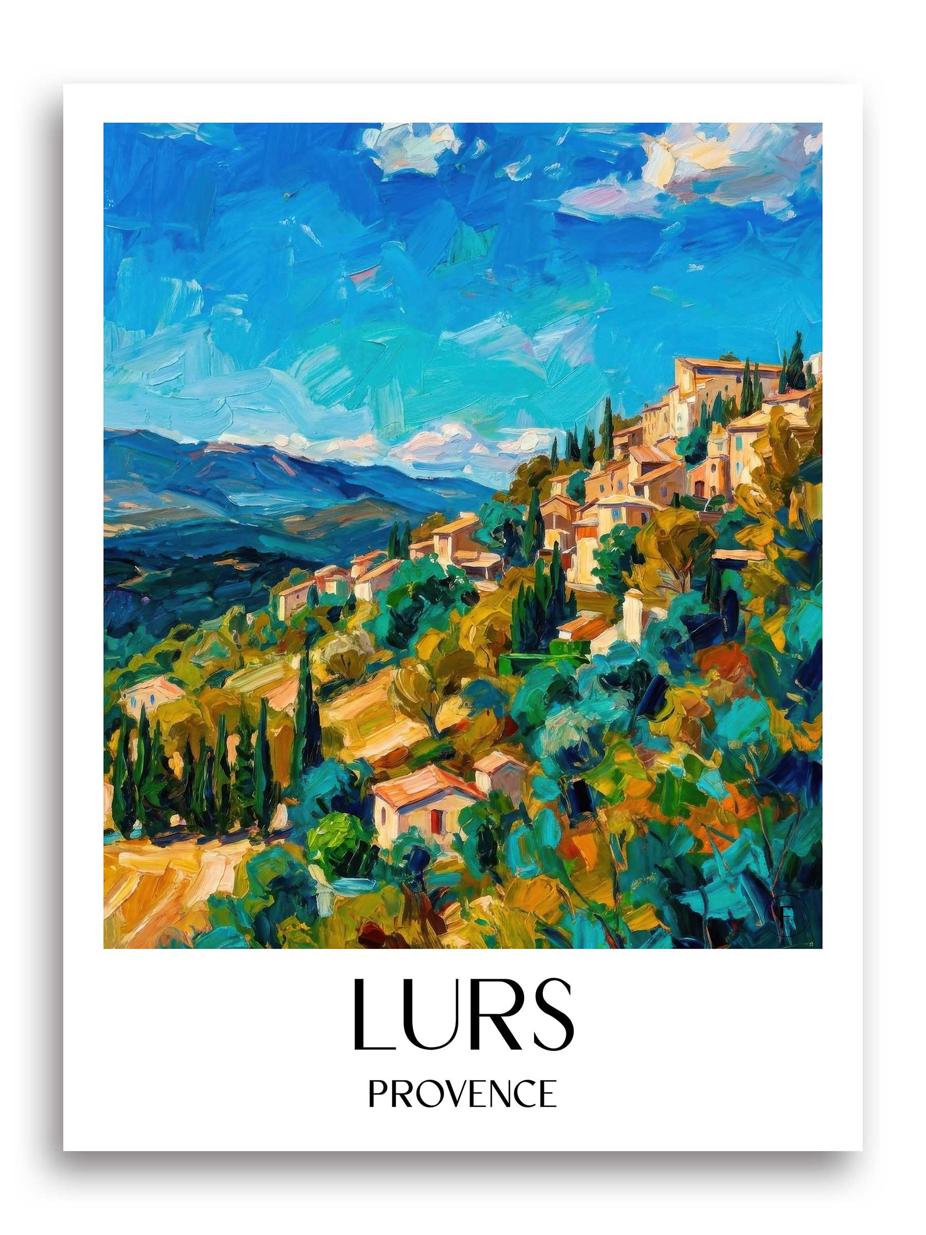 Lurs Poster - Provence - Frankreich Kunstdruck - Ölgemälde von A4 bis A1 - favplace