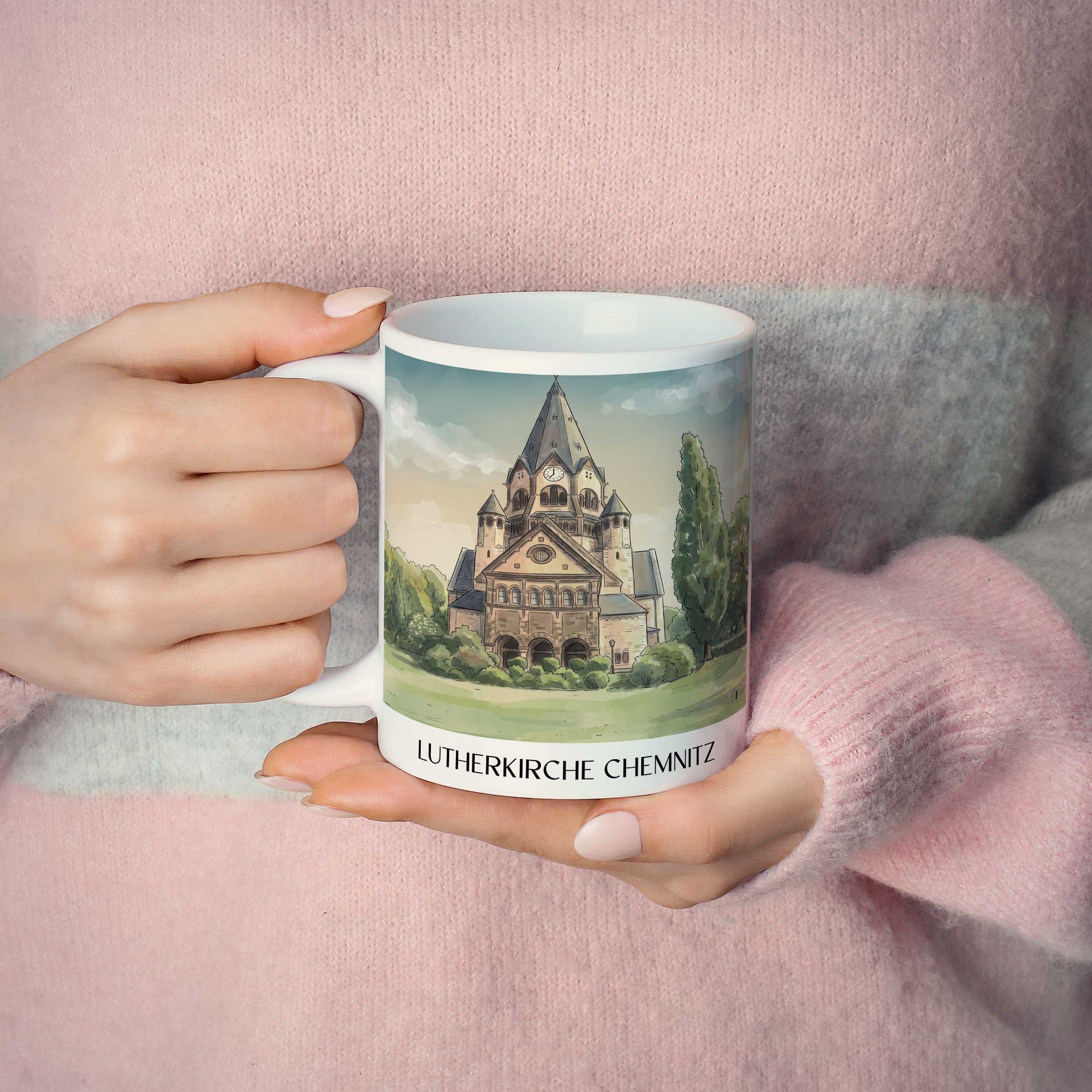 lutherkirche-chemnitz-deutschland-kaffeebecher-aquarell
