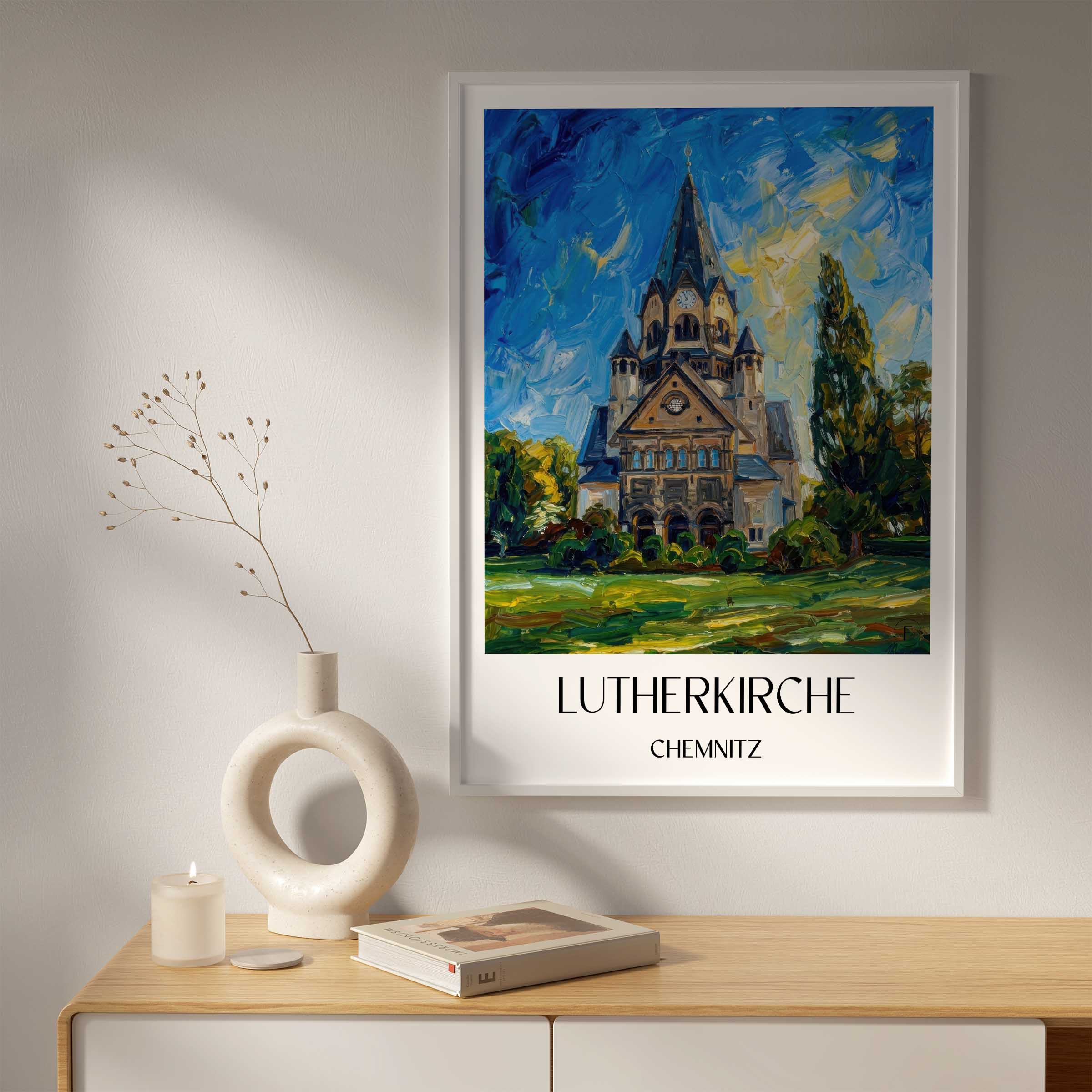 lutherkirche-chemnitz-deutschland-poster-oil-painting-oelgemaelde