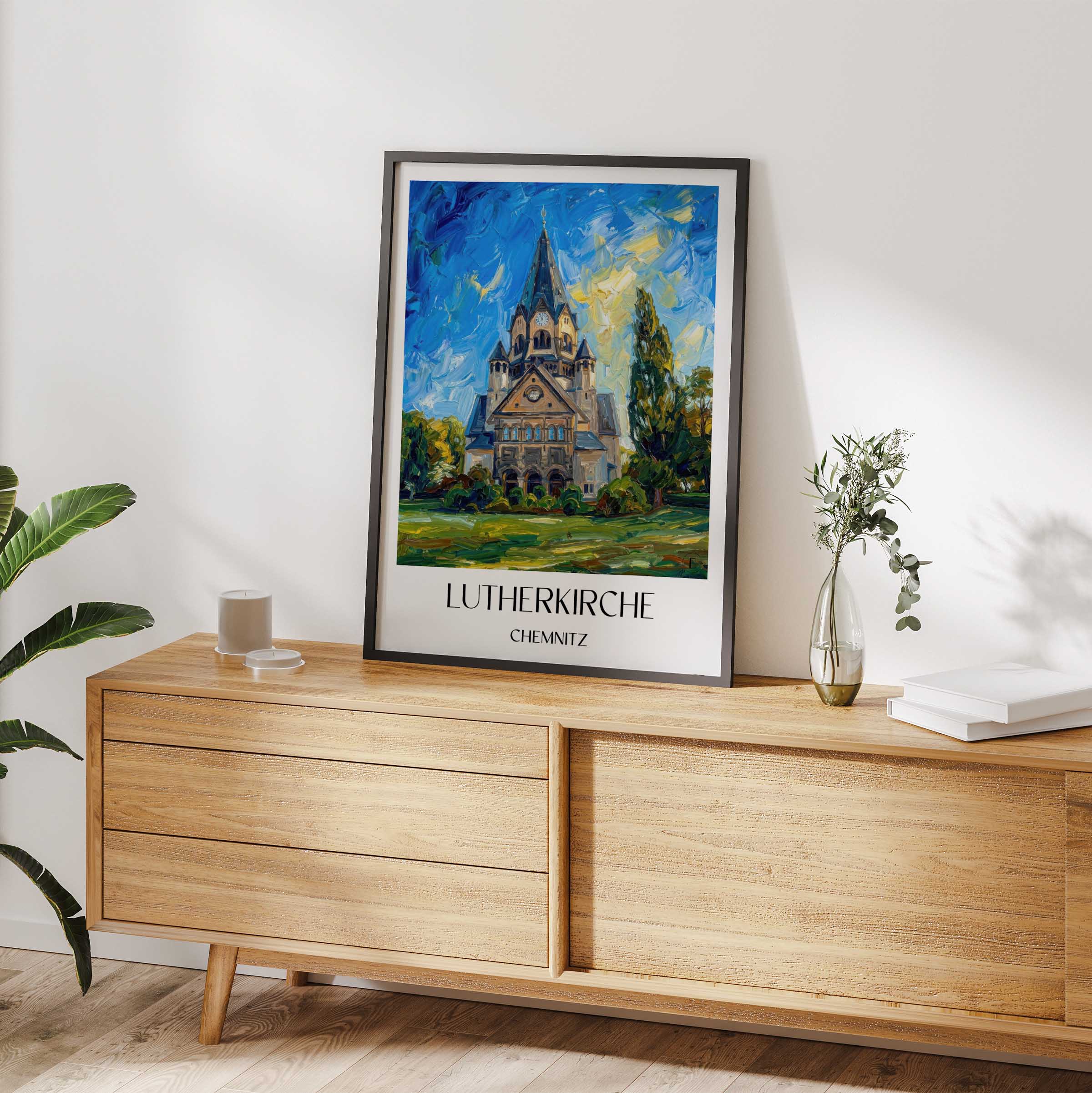 lutherkirche-chemnitz-deutschland-poster-oil-painting-oelgemaelde
