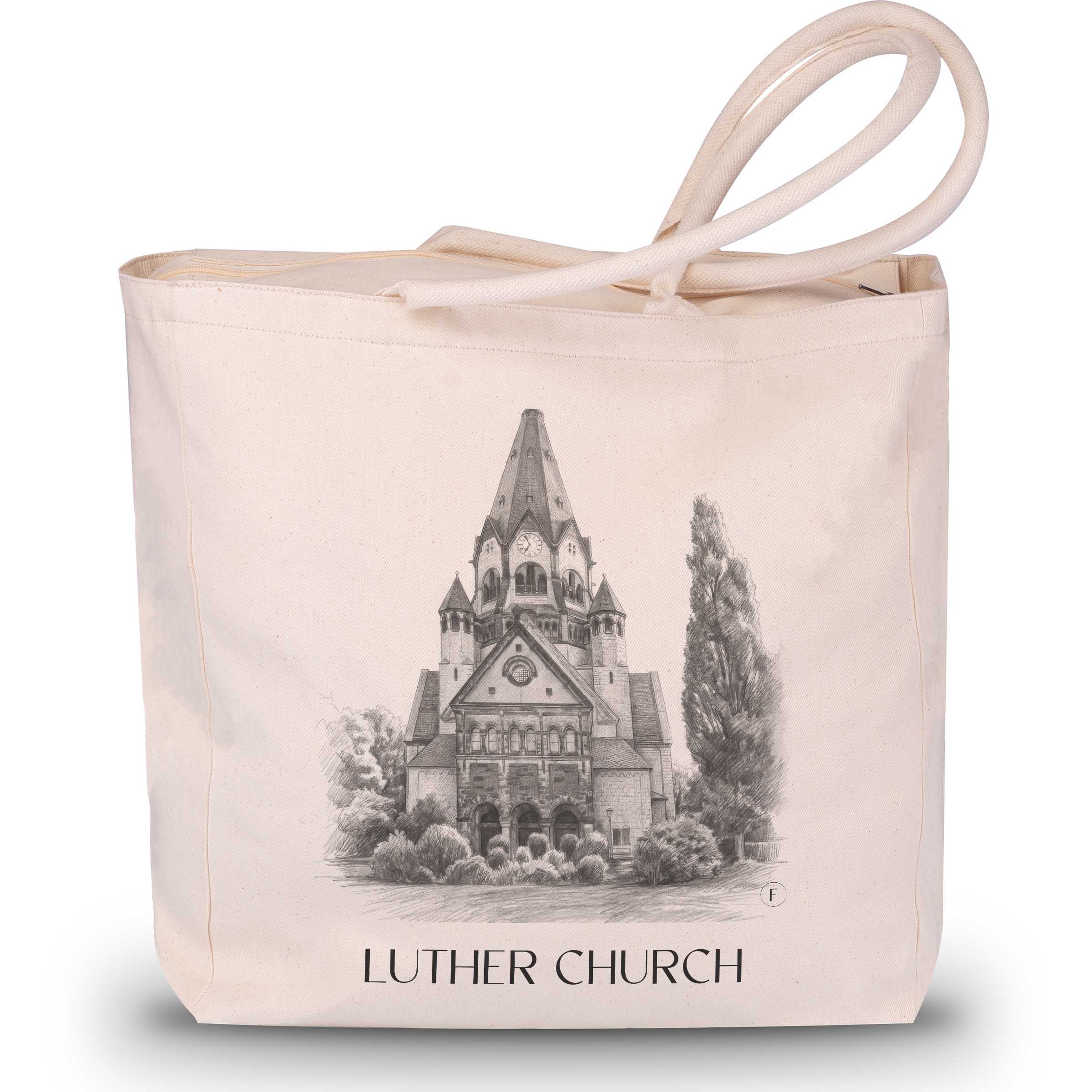 Lutherkirche Shopping Tasche - Chemnitz - Deutschland Tote Bag - Einkaufstasche im Zeichnung Stil