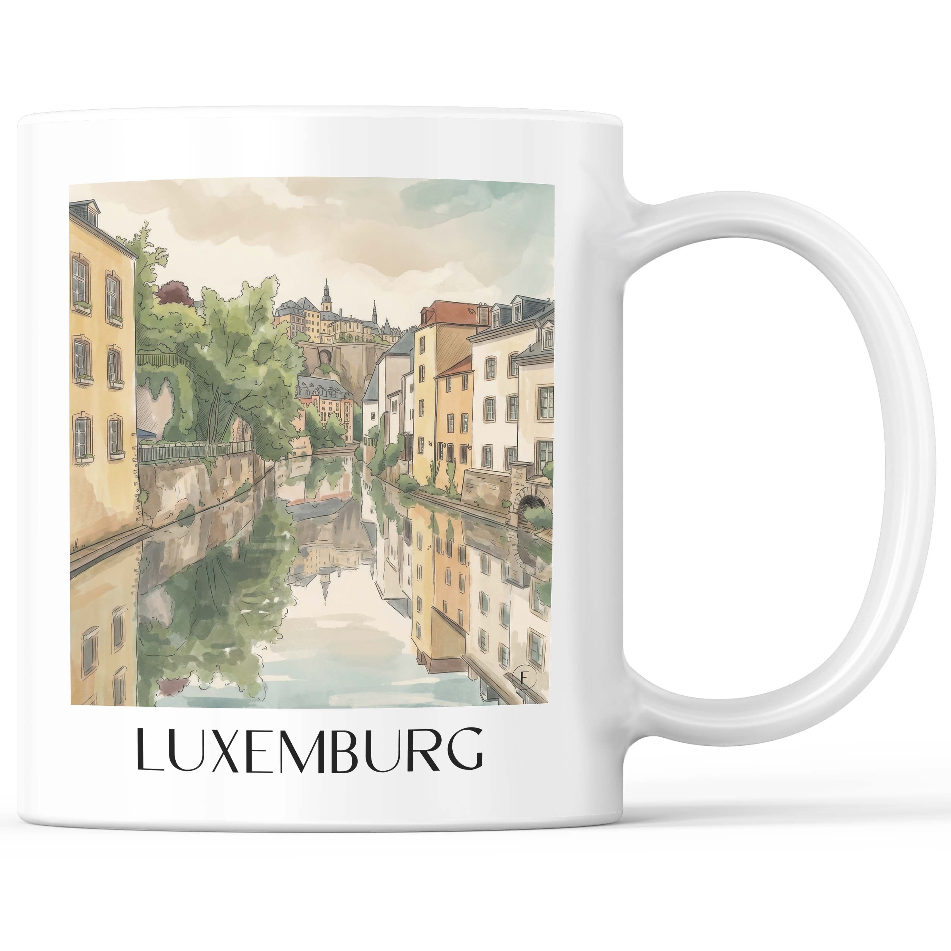 Luxemburg - Luxemburg Becher - Kaffeetasse im Aquarell Stil - favplace