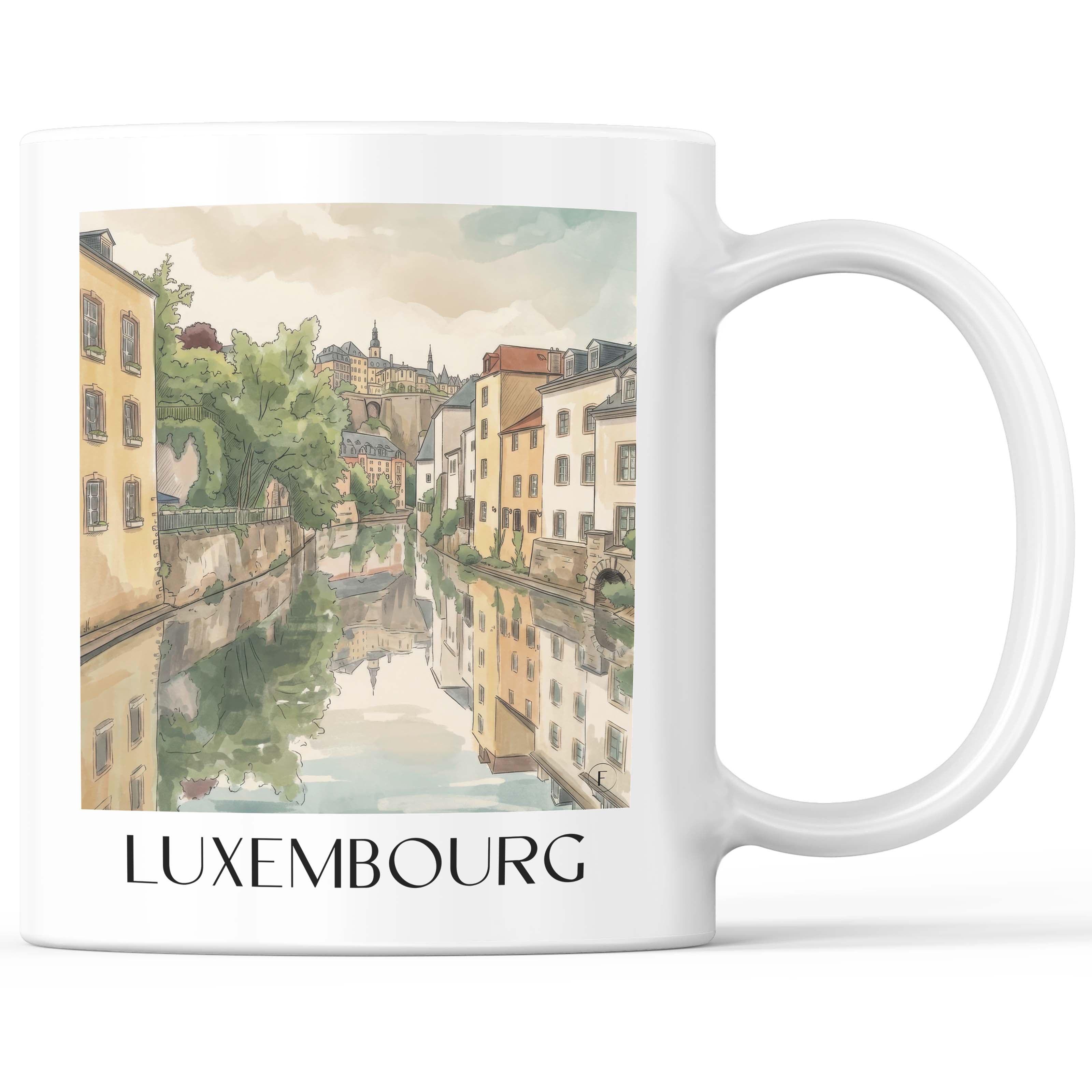 Luxemburg - Luxemburg Becher - Kaffeetasse im Aquarell Stil - favplace