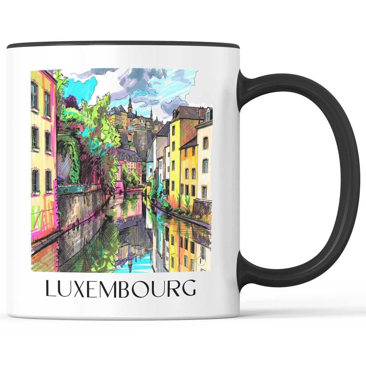 Luxemburg - Luxemburg Becher - Kaffeetasse im Tag Graffiti Stil - favplace