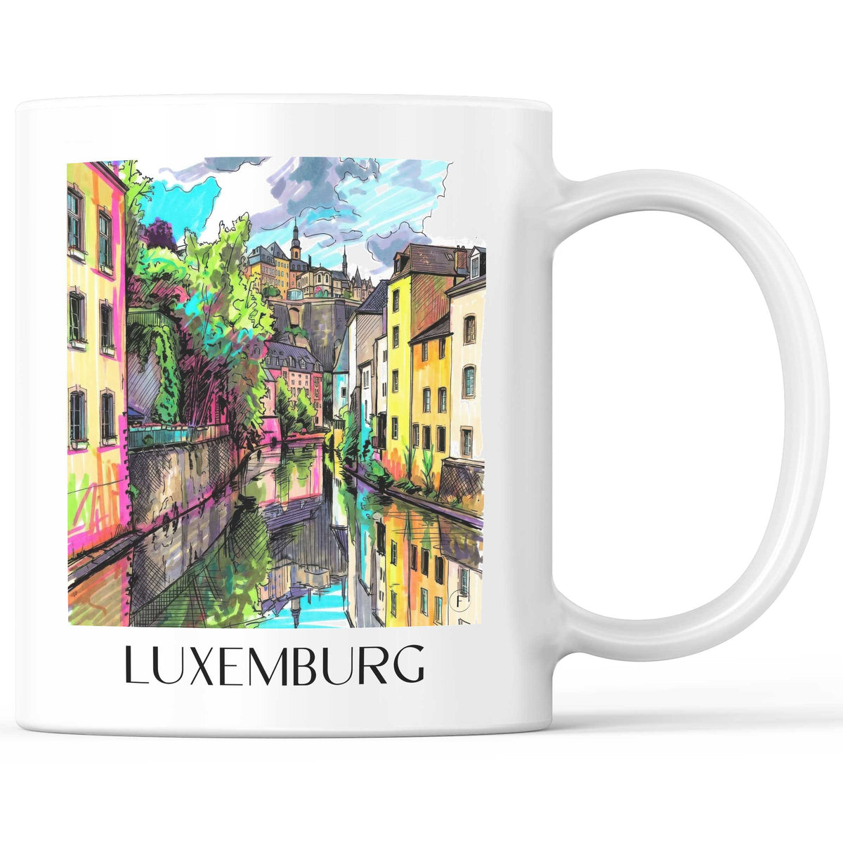 Luxemburg - Luxemburg Becher - Kaffeetasse im Tag Graffiti Stil - favplace