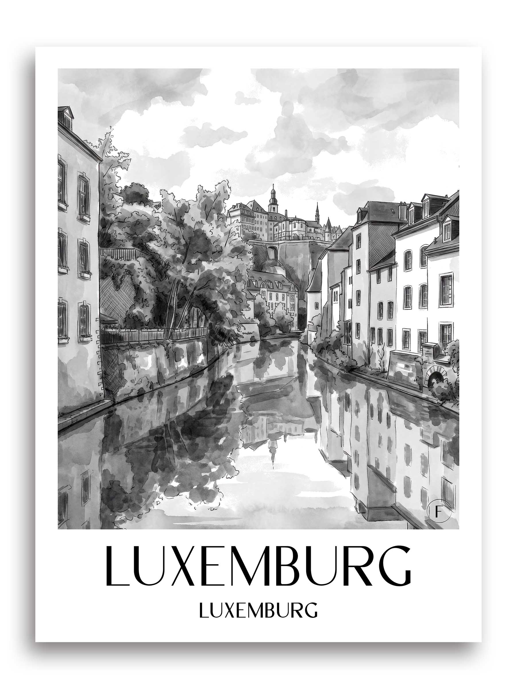 luxemburg-luxemburg-poster-aquarell-schwarz-weiss