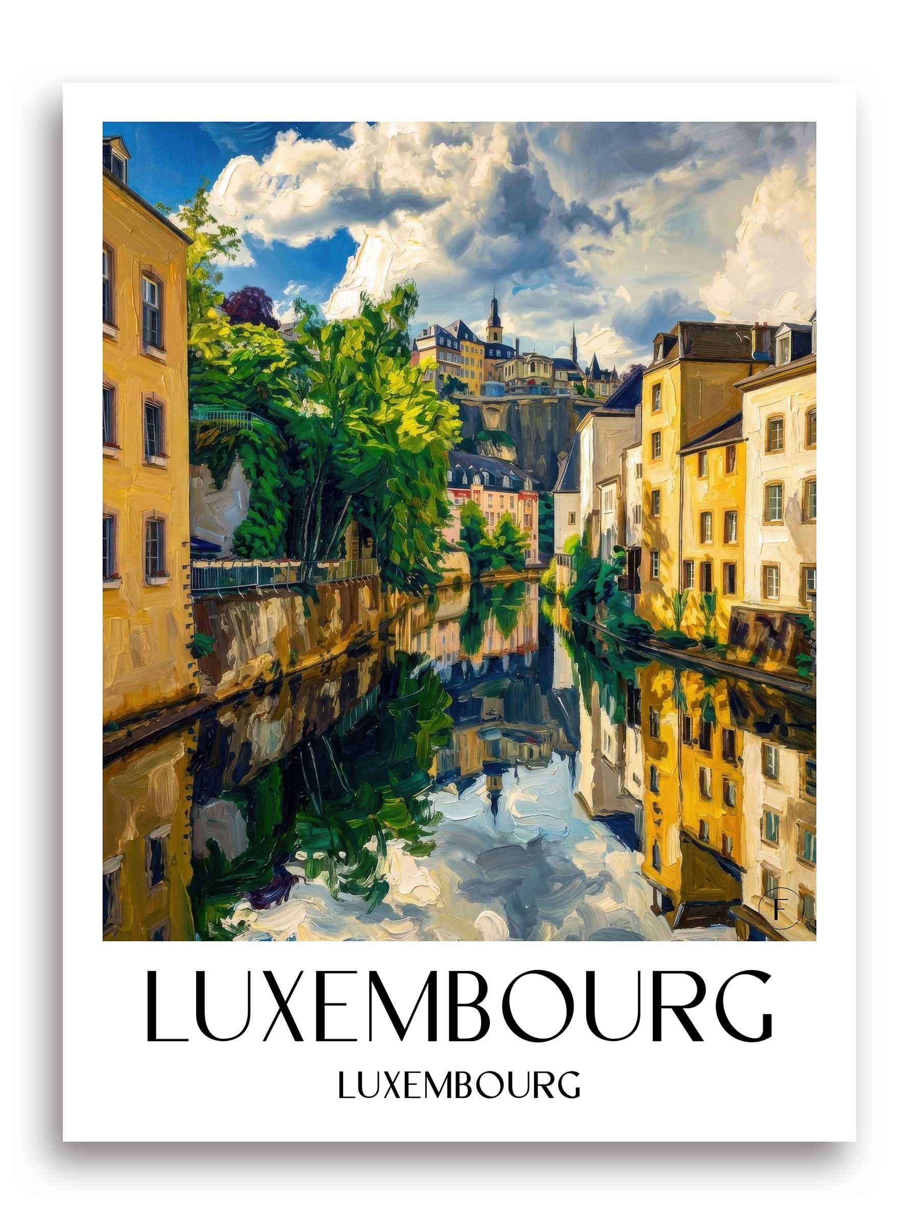 Luxemburg Poster - - Luxemburg Kunstdruck - Ölgemälde von A4 bis A1 - favplace