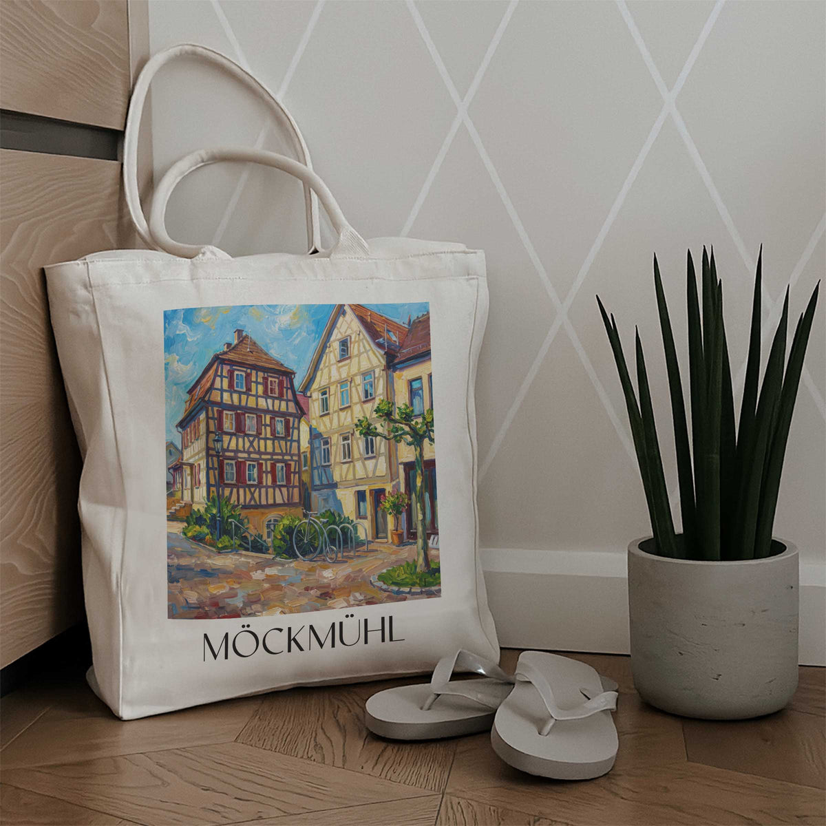 möckmühl-hohenlohe-deutschland-einkaufstasche-oil-painting-oelgemaelde