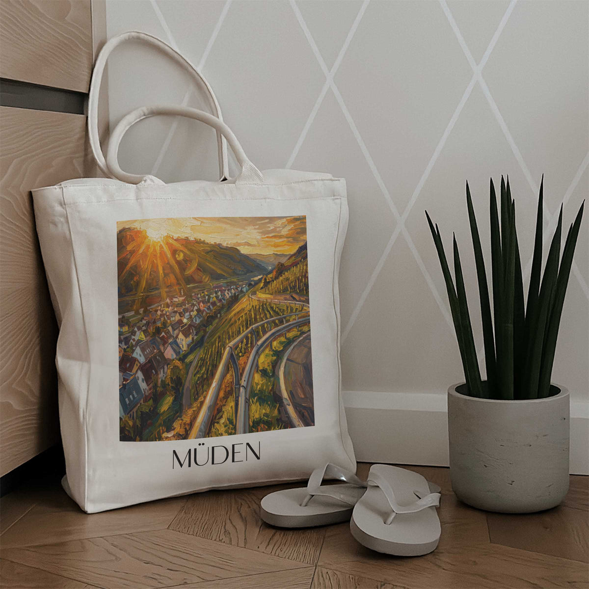 müden-mosel-deutschland-einkaufstasche-oil-painting-oelgemaelde