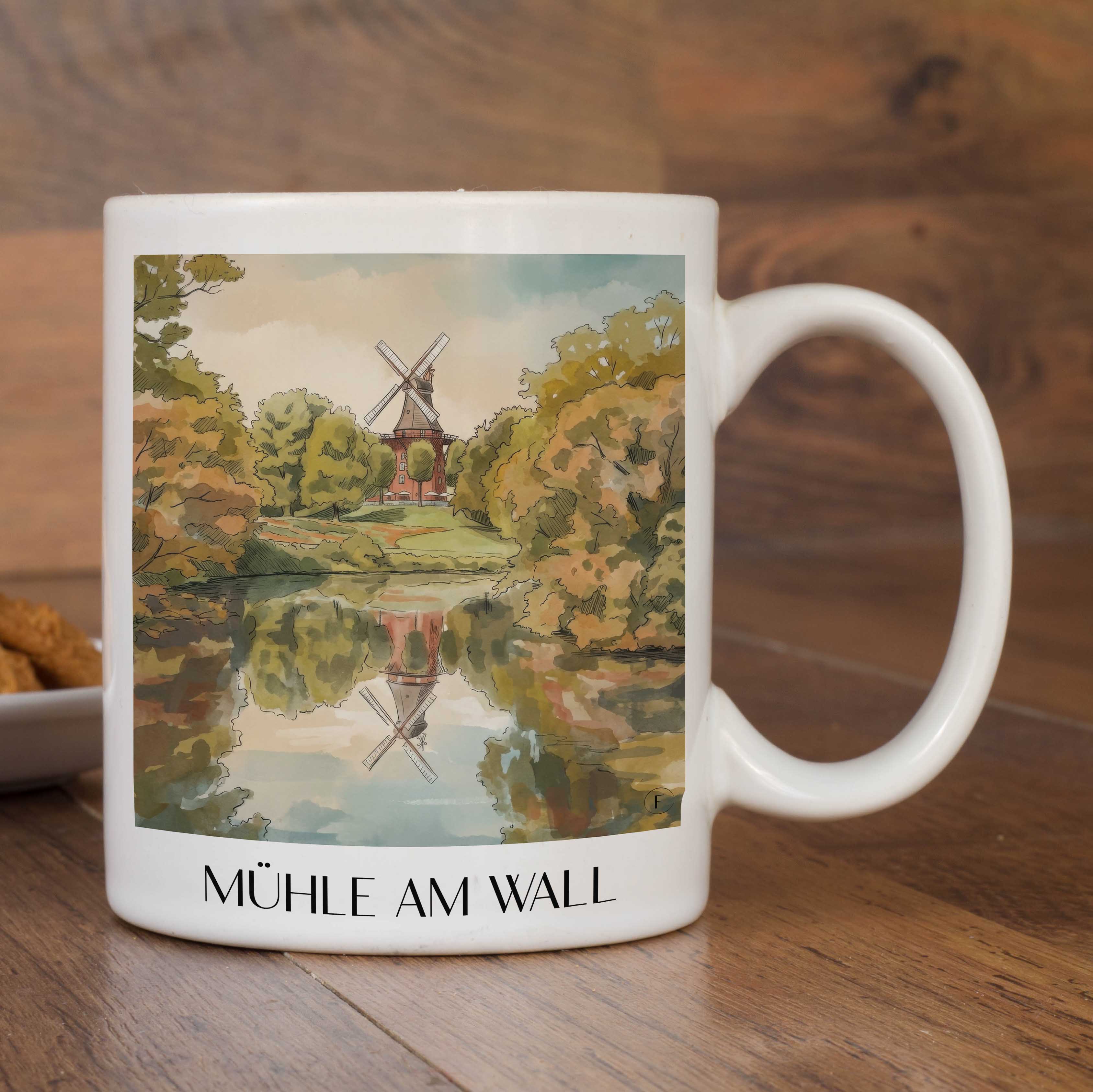 mühle-am-wall-bremen-deutschland-kaffeebecher-aquarell