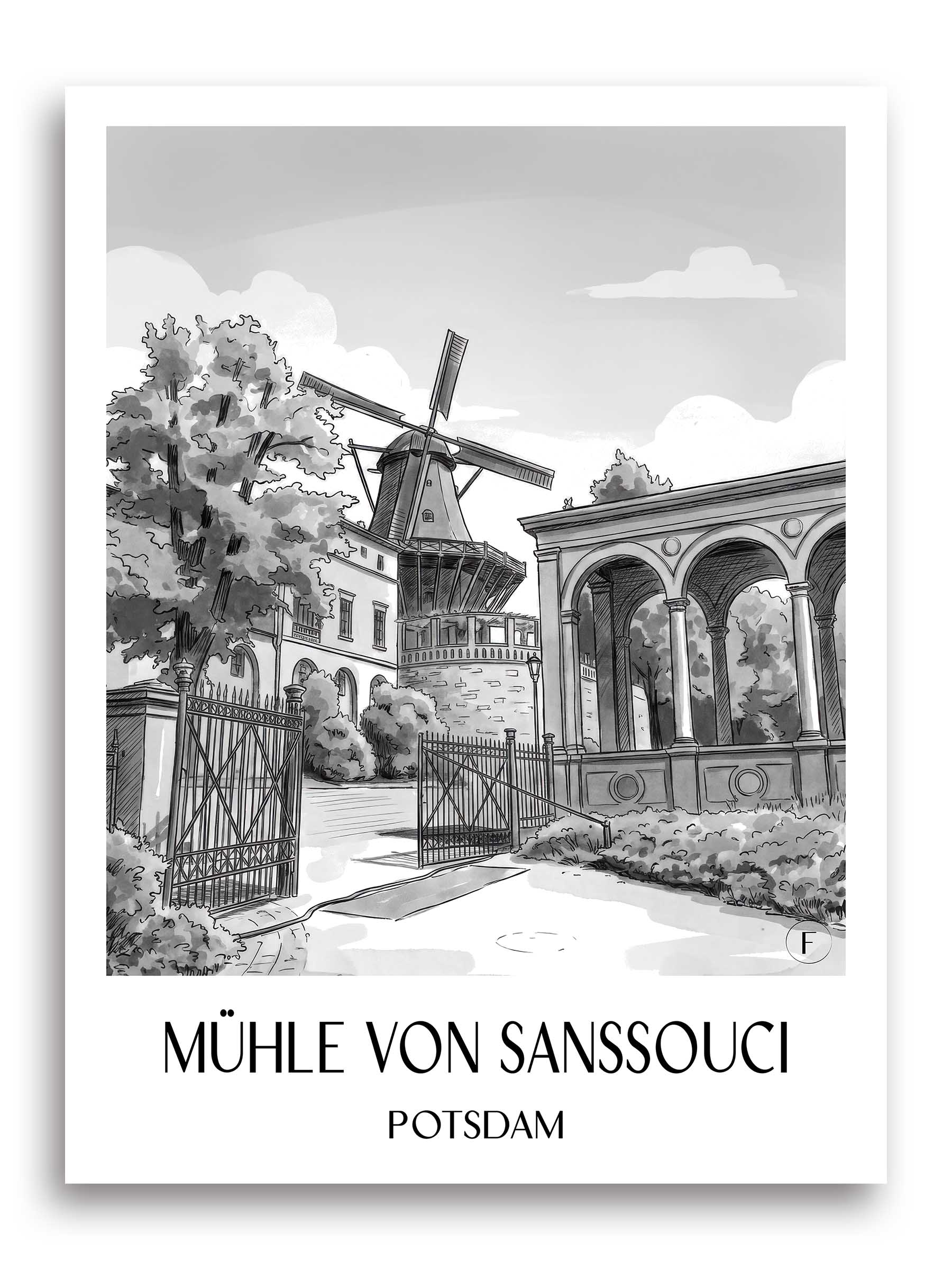 mühle-von-sanssouci-potsdam-deutschland-poster-aquarell-schwarz-weiss