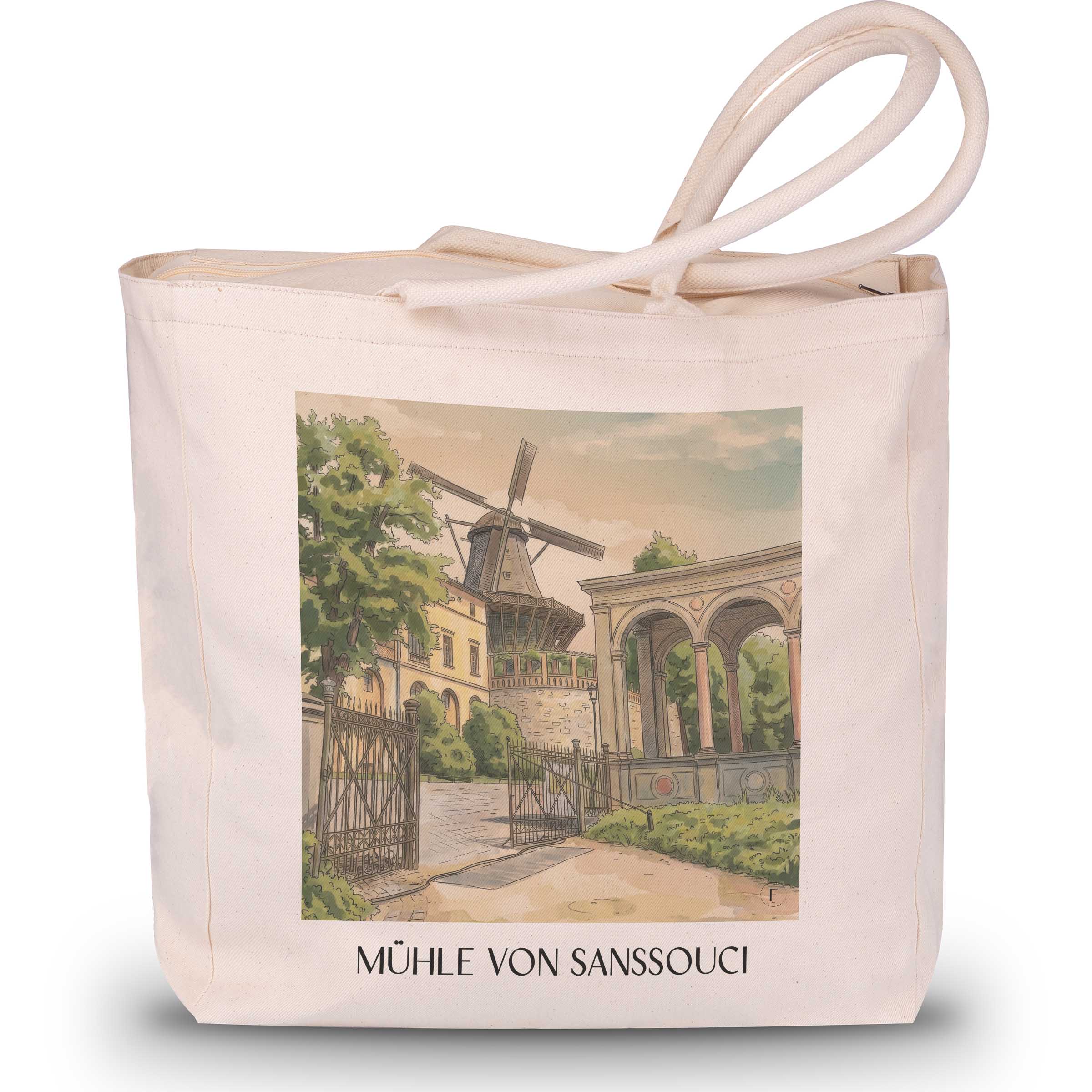 mühle-von-sanssouci-potsdam-deutschland-einkaufstasche-aquarell