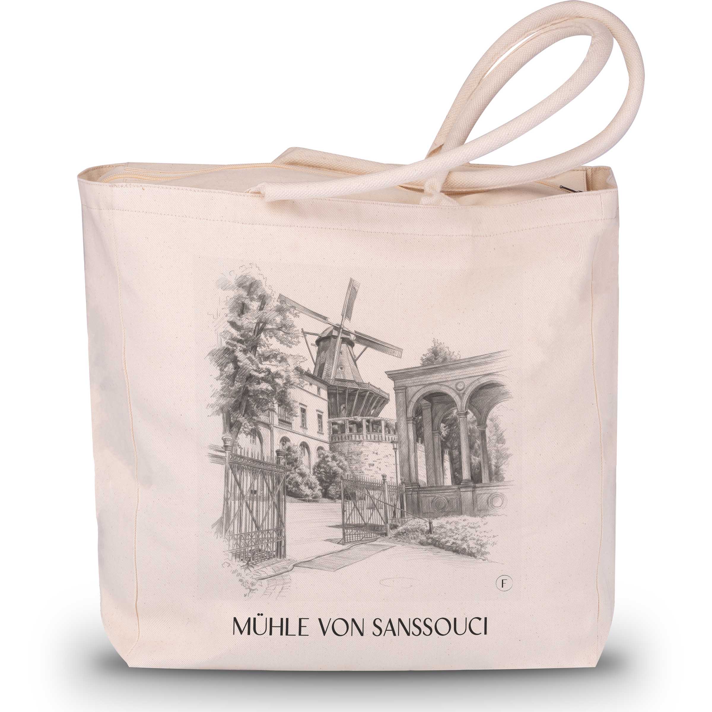 mühle-von-sanssouci-potsdam-deutschland-einkaufstasche-bleistift-zeichnung-drawing