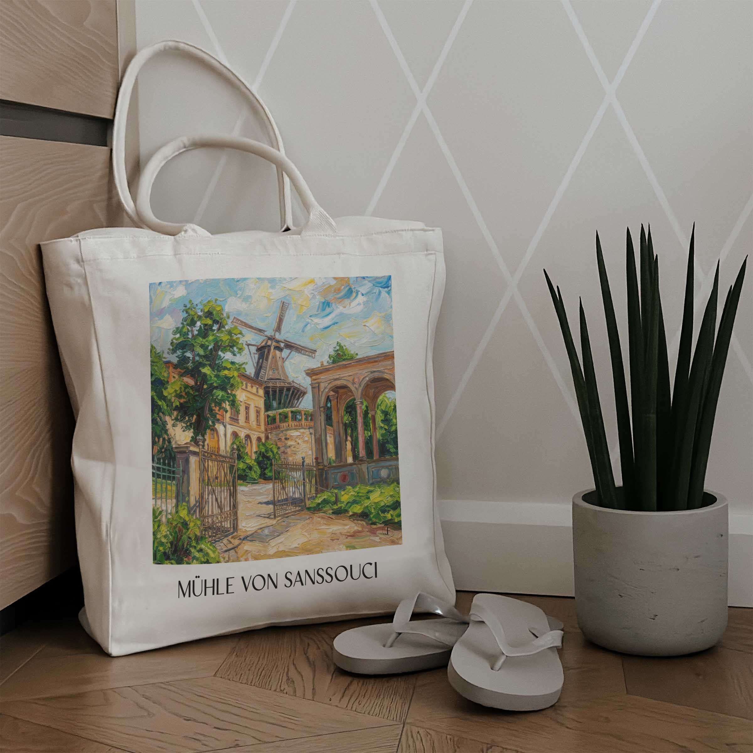 mühle-von-sanssouci-potsdam-deutschland-einkaufstasche-oil-painting-oelgemaelde