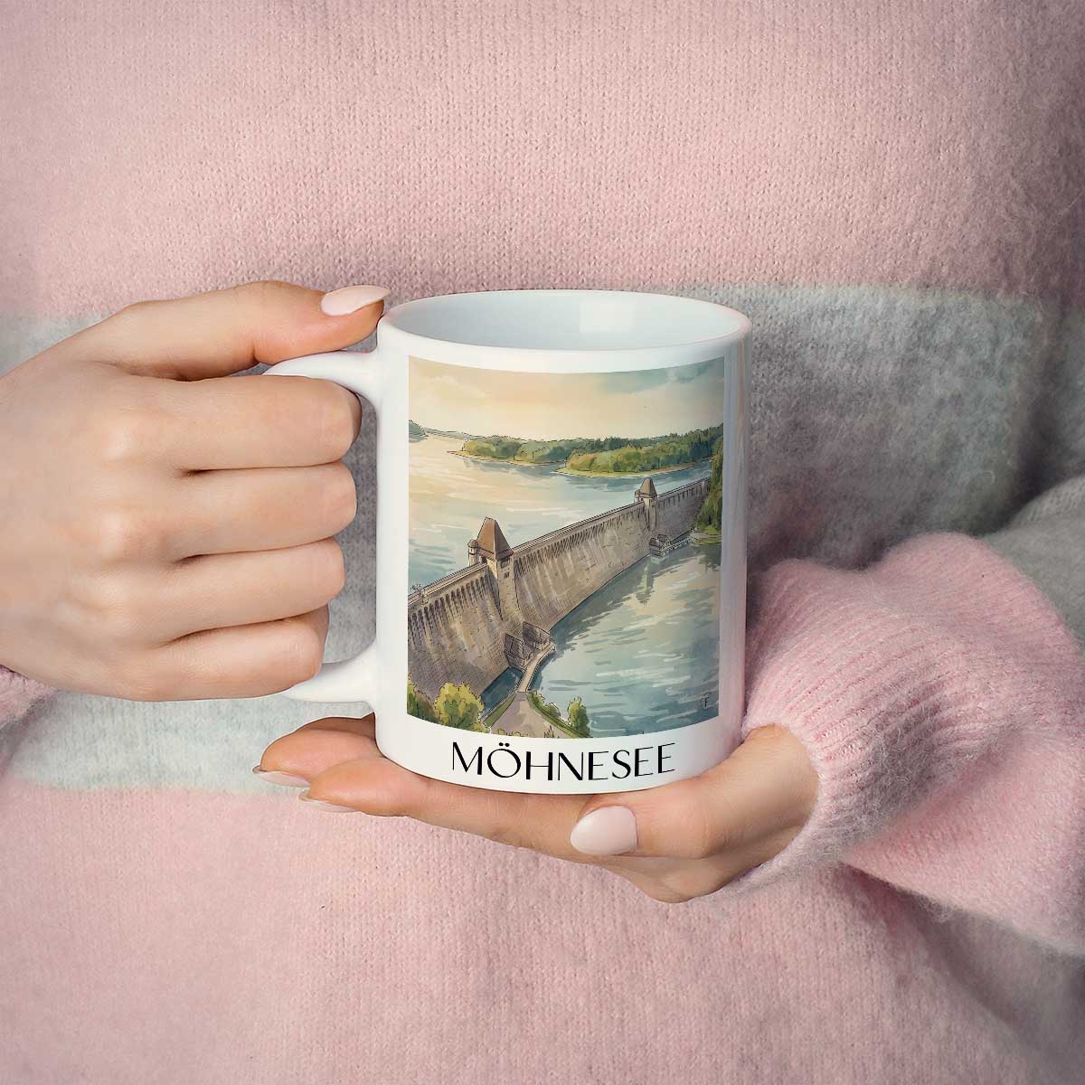 möhnesee-sauerland-deutschland-kaffeebecher-aquarell