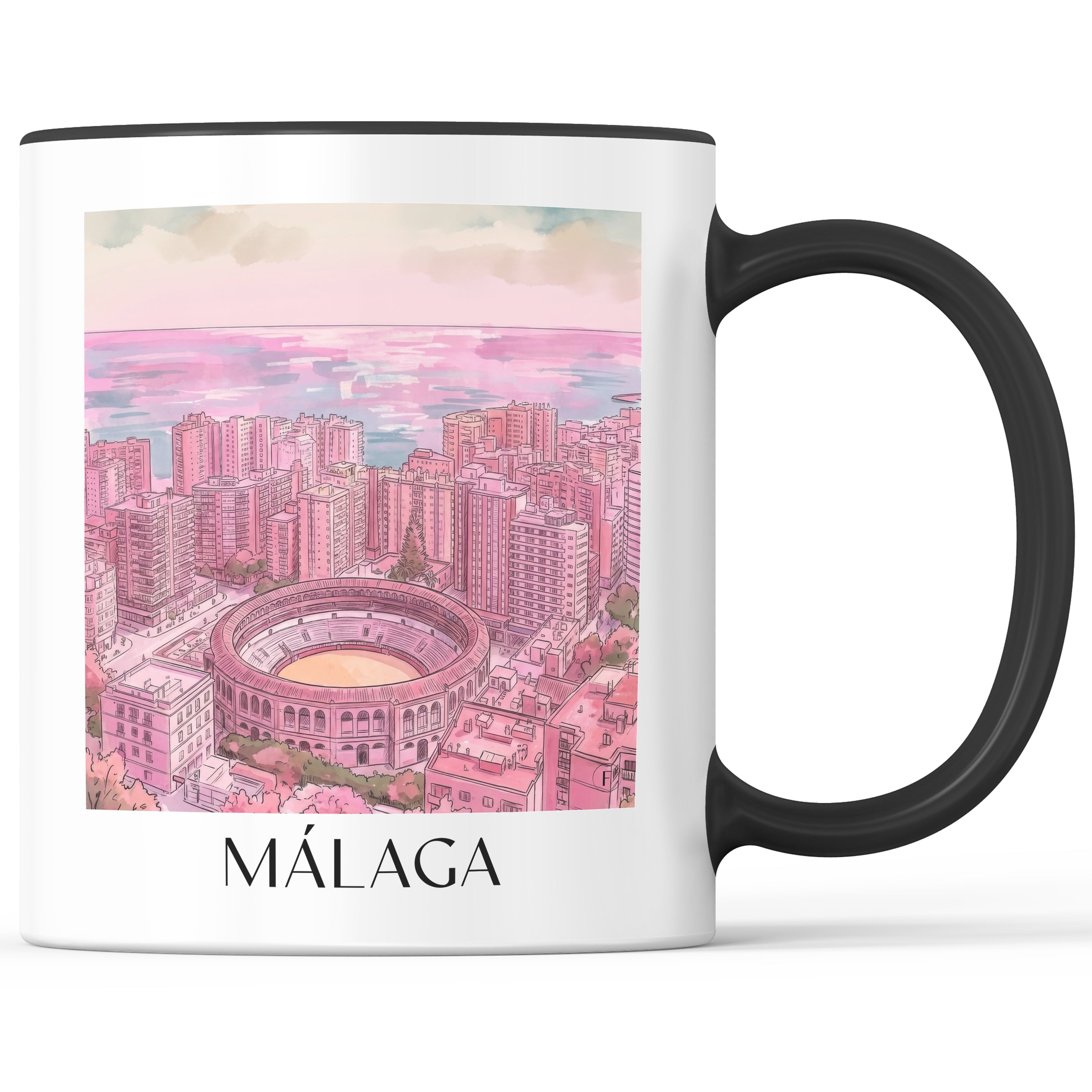 málaga-spanien-spanien-kaffeebecher-aquarell-pink-rosa