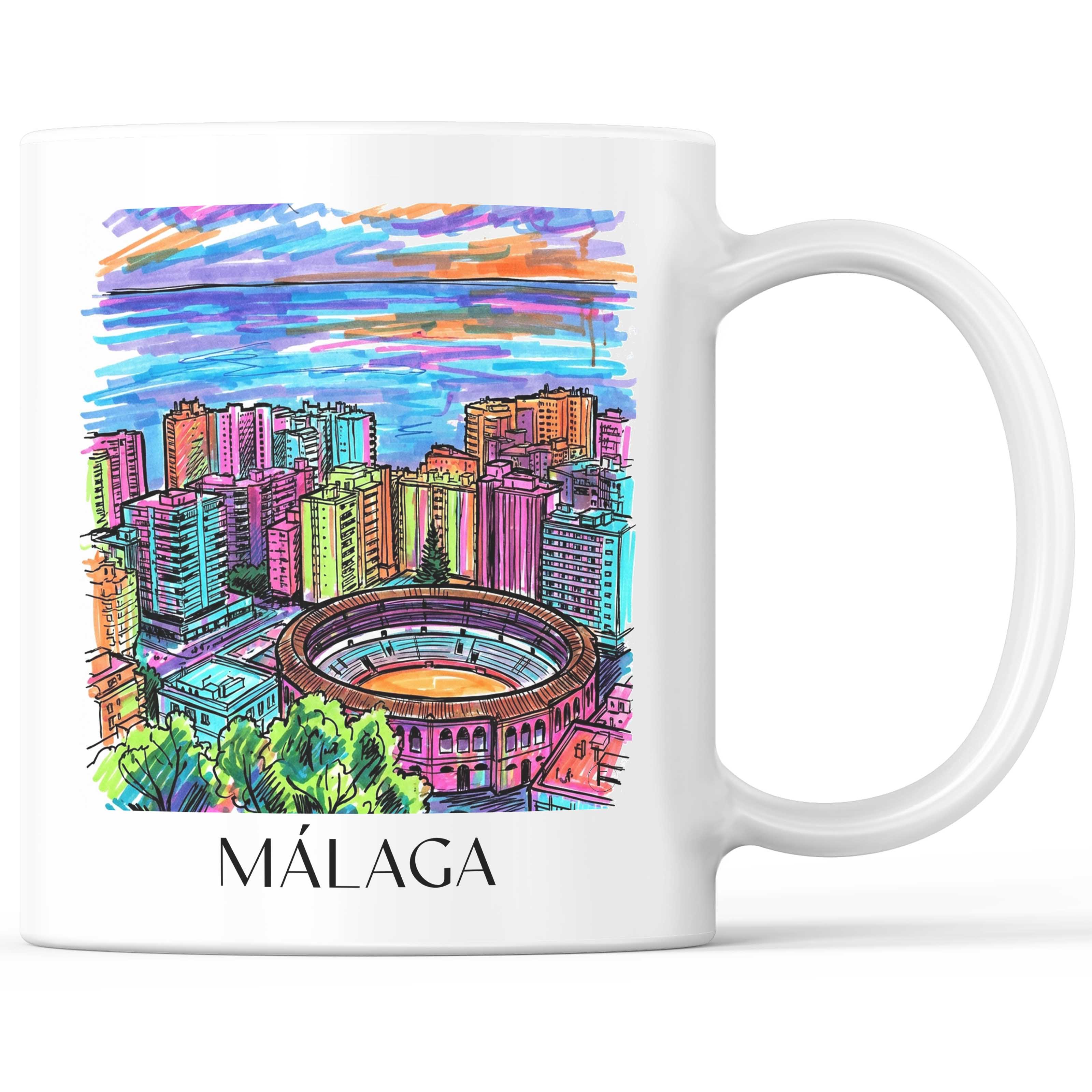 Málaga Kaffeebecher - Spanien - Spanien Becher - Kaffeetasse im Tag Graffiti Stil - favplace