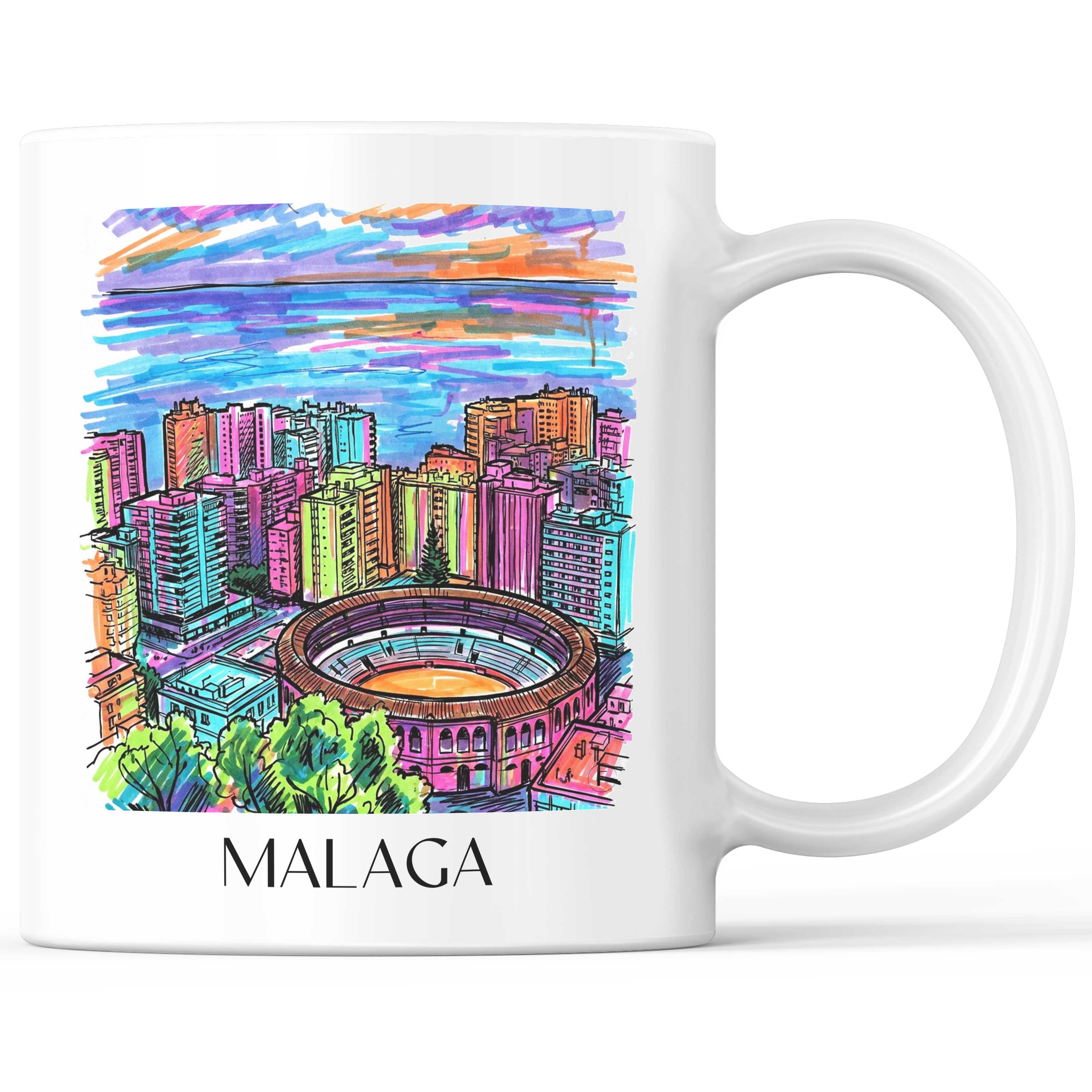 Málaga Kaffeebecher - Spanien - Spanien Becher - Kaffeetasse im Tag Graffiti Stil - favplace