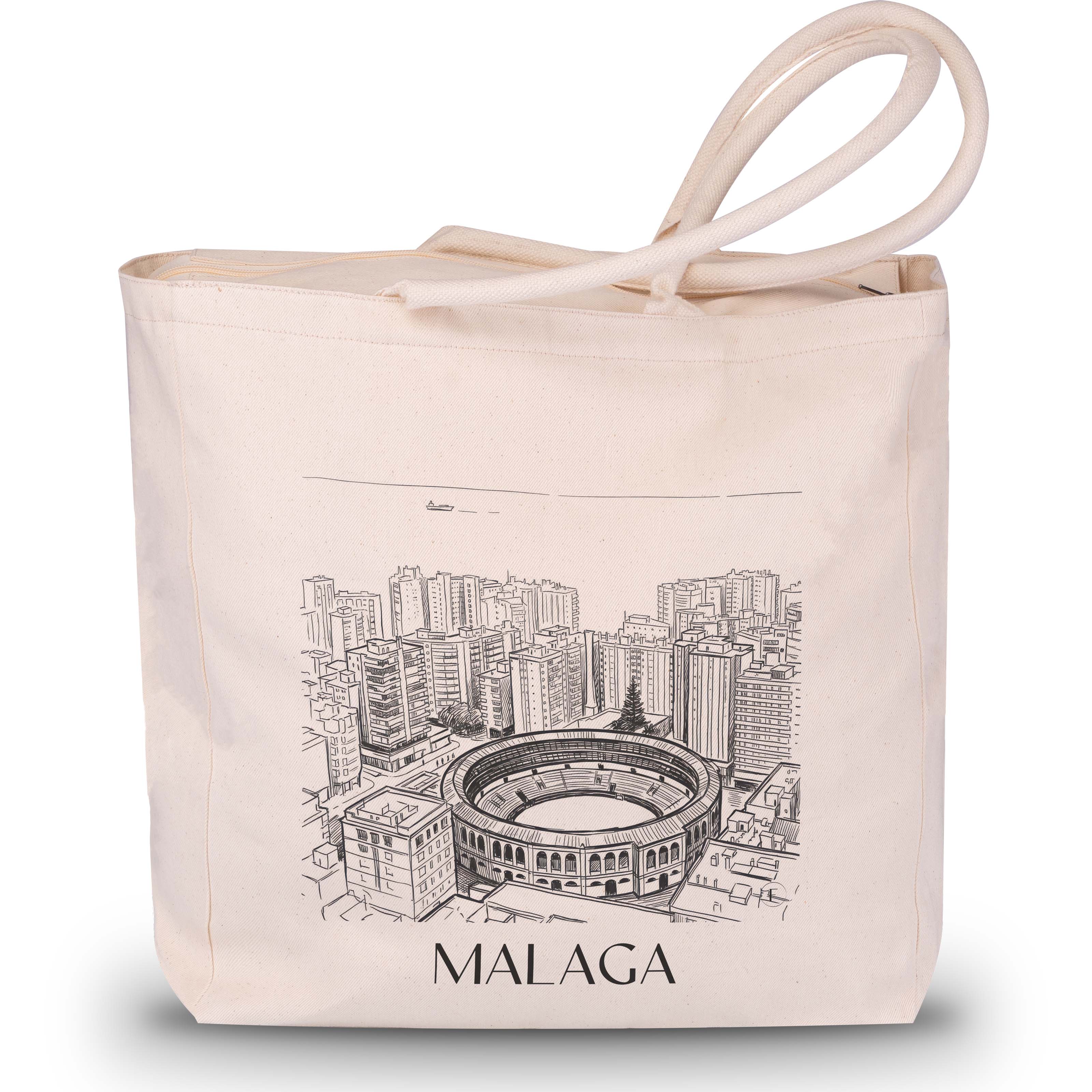 Málaga Shopping Tasche - Spanien - Spanien Tote Bag - Einkaufstasche im Skizze Stil - favplace
