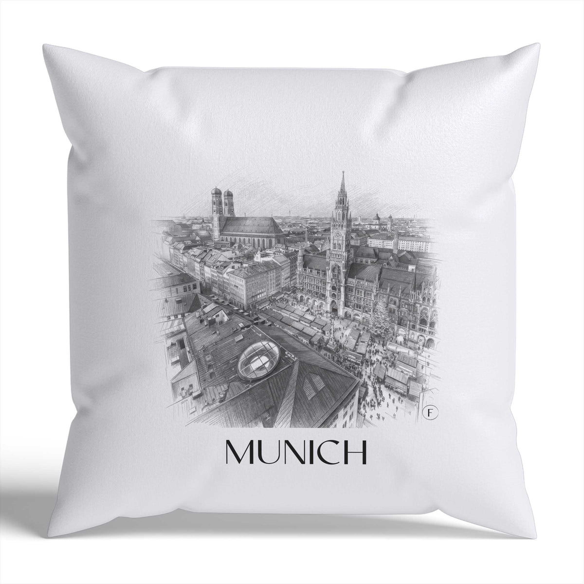 München Kissenhülle - Zierkissen Bezug - Deutschland - Deutschland Kissen bzw. Kissenbezug im Zeichnung Stil - favplace