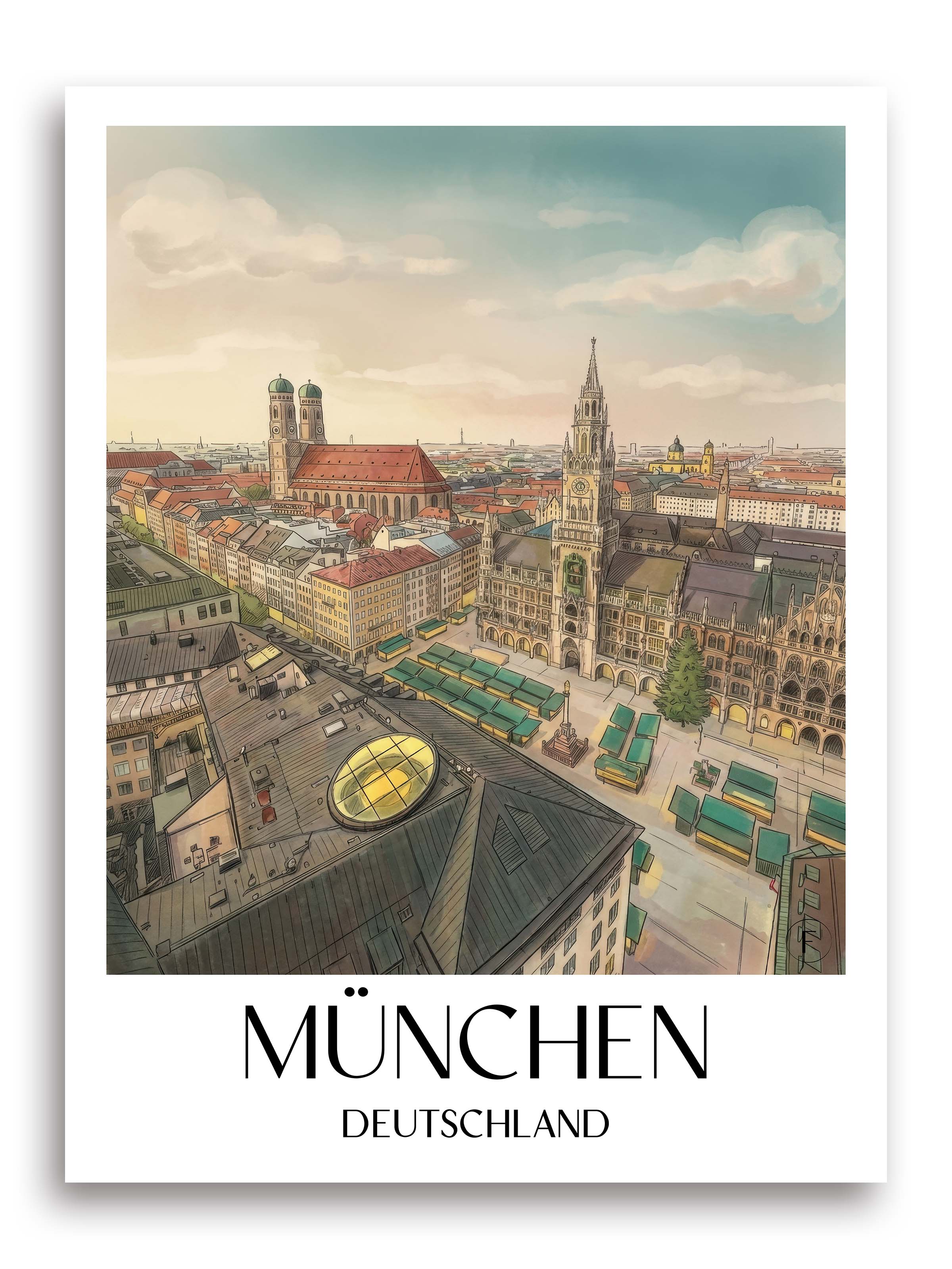 münchen-deutschland-poster-aquarell