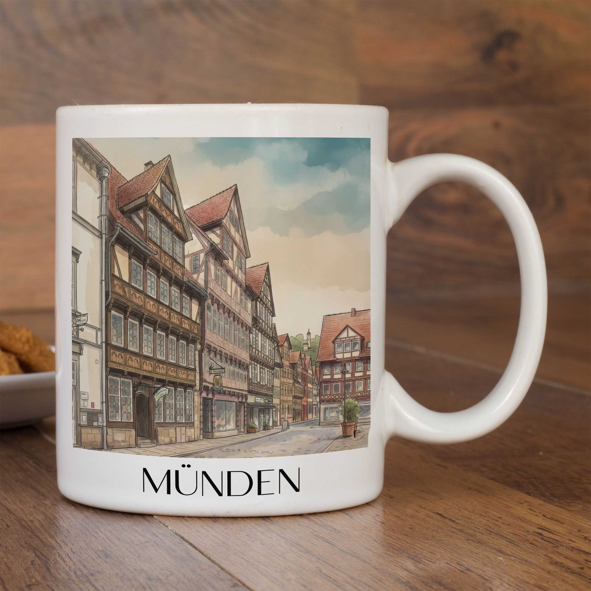 münden-niedersachsen-deutschland-kaffeebecher-aquarell