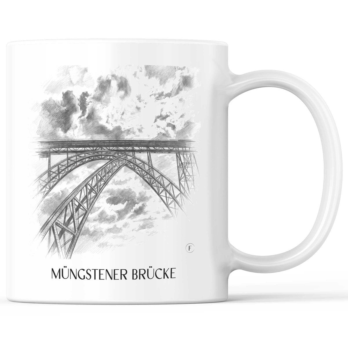 Müngstener brücke Kaffeebecher - Remscheid - Deutschland Becher - Kaffeetasse im Zeichnung Stil
