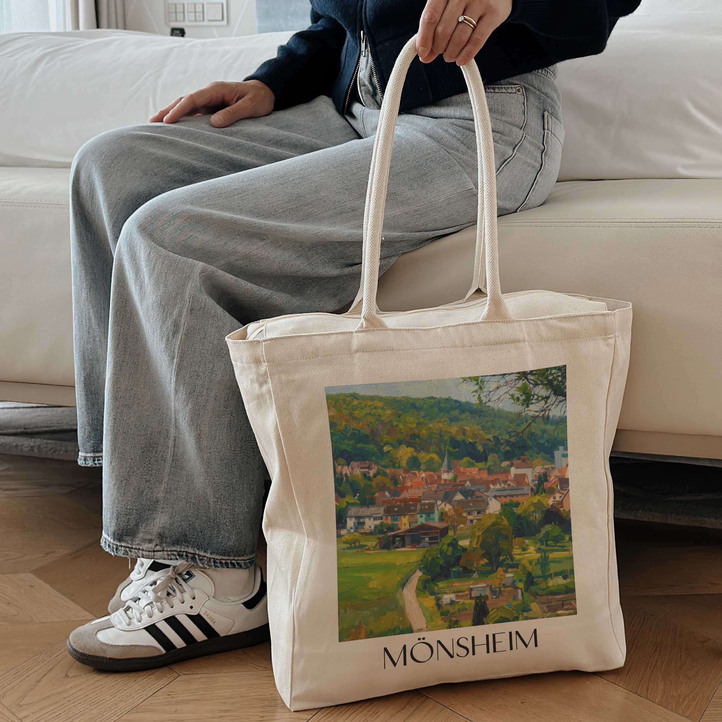 mönsheim-baden-württemberg-deutschland-einkaufstasche-oil-painting-oelgemaelde