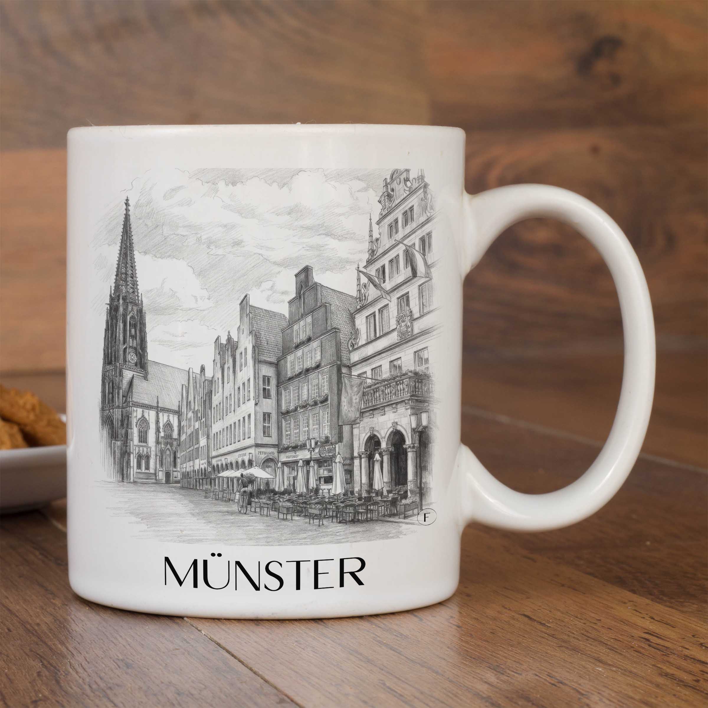 münster-deutschland-kaffeebecher-bleistift-zeichnung-drawing