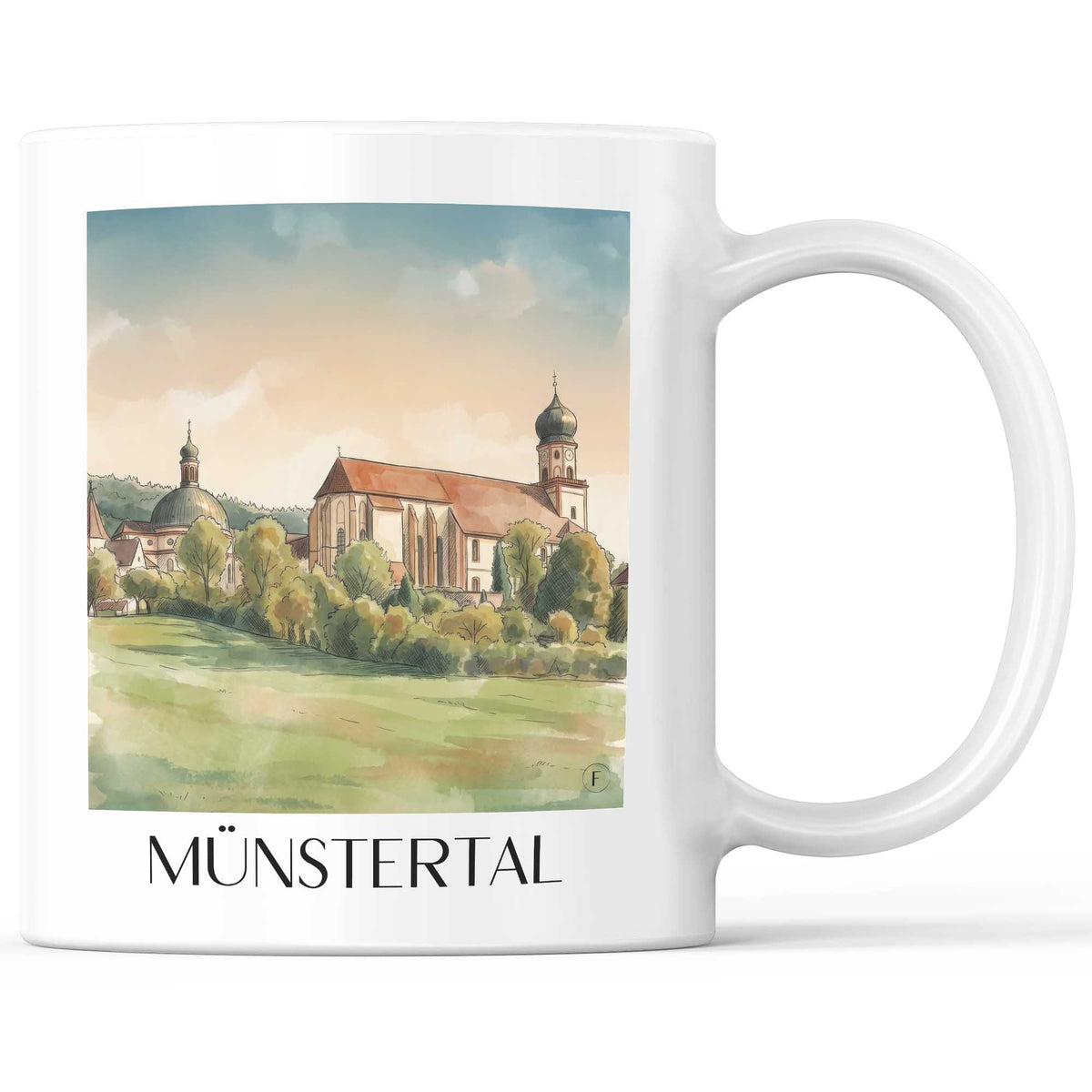 Münstertal Kaffeebecher - Schwarzwald - Deutschland Becher - Kaffeetasse im Aquarell Stil - favplace
