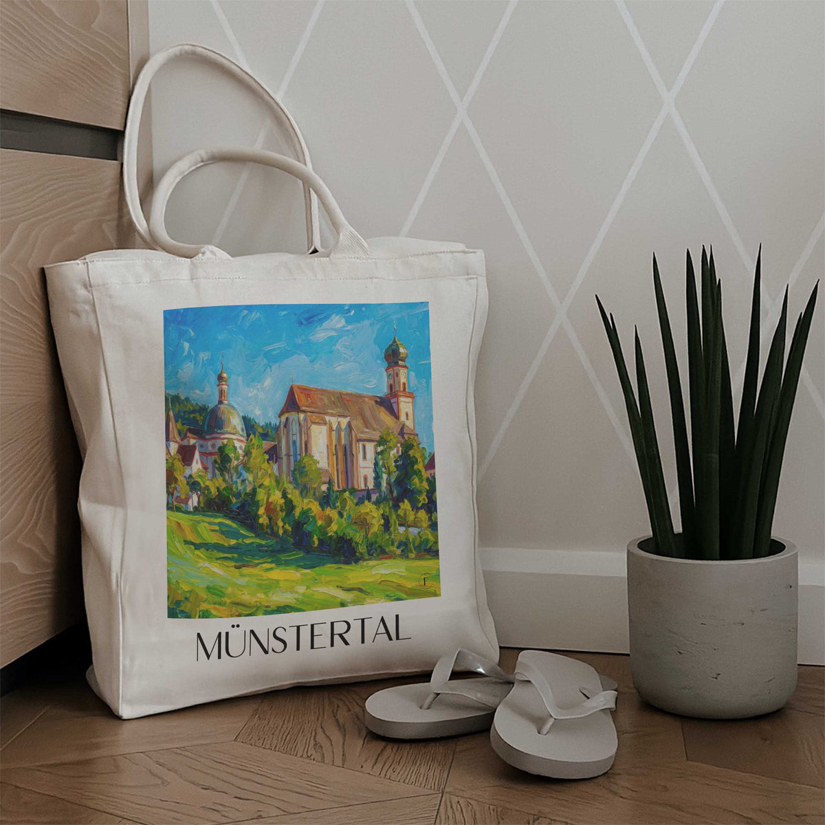 münstertal-schwarzwald-deutschland-einkaufstasche-oil-painting-oelgemaelde