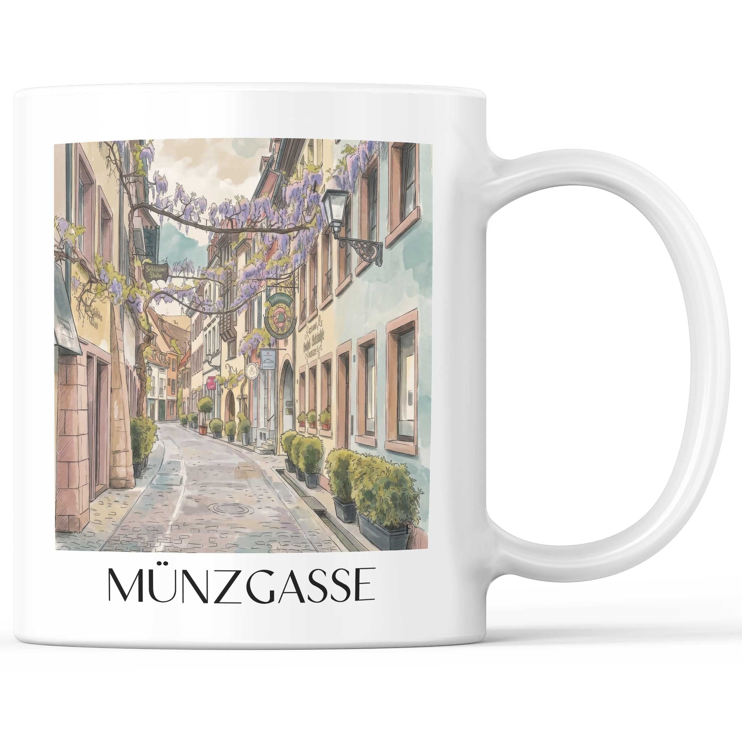 münzgasse-freiburg-deutschland-kaffeebecher-aquarell