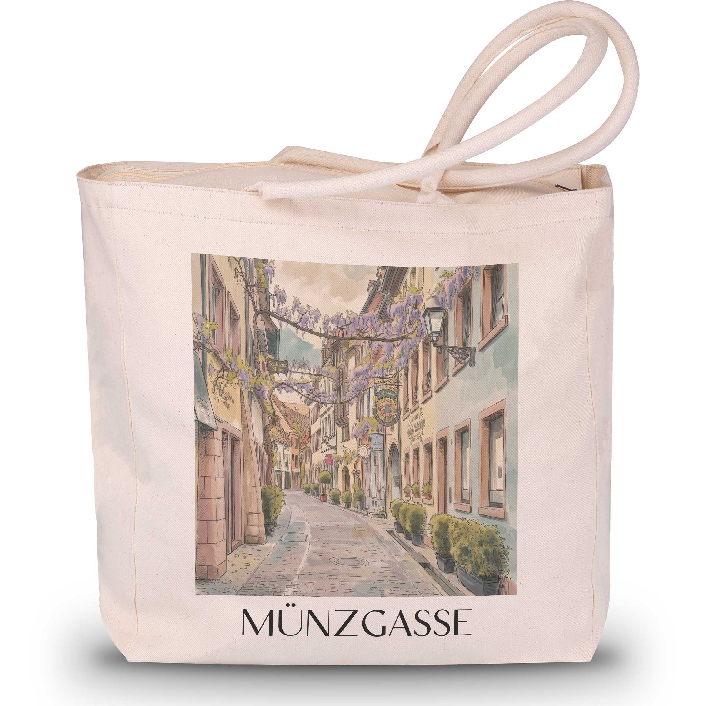 münzgasse-freiburg-deutschland-einkaufstasche-aquarell