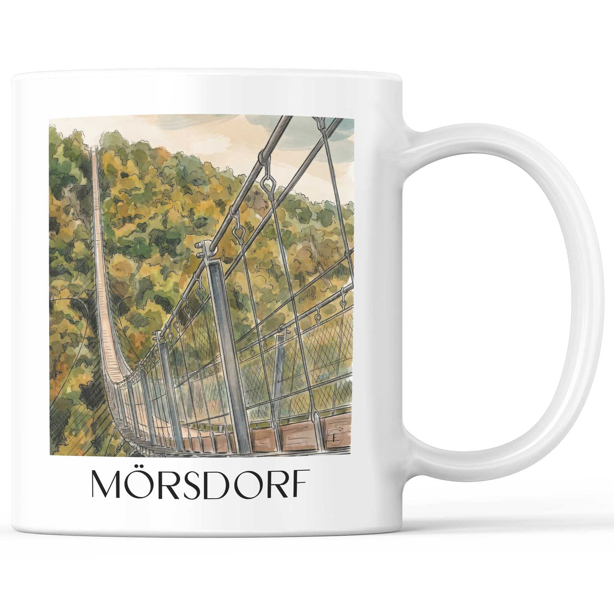 Mörsdorf Kaffeebecher - Hunsrück - Deutschland Becher - Kaffeetasse im Aquarell Stil - favplace
