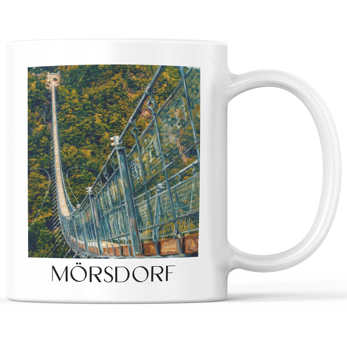 Mörsdorf Kaffeebecher - Hunsrück - Deutschland Becher - Kaffeetasse im Ölgemälde Stil - favplace