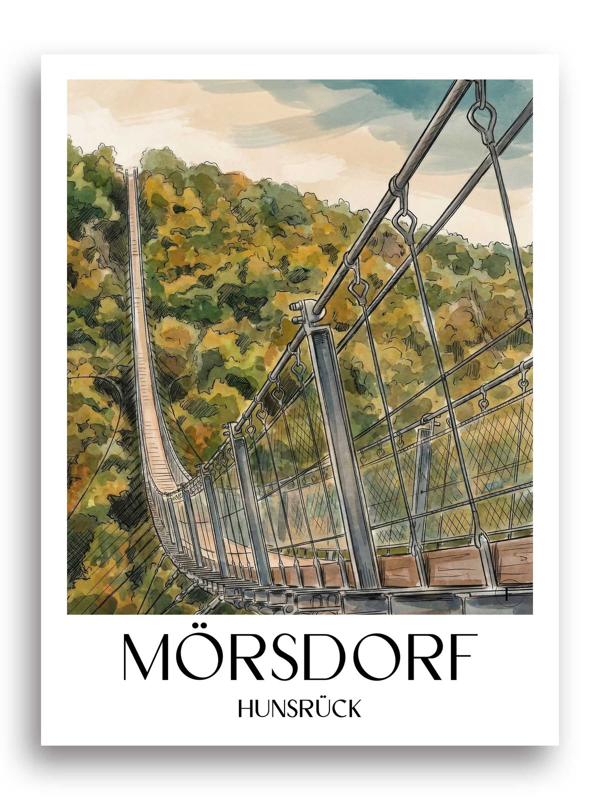 mörsdorf-hunsrück-deutschland-poster-aquarell