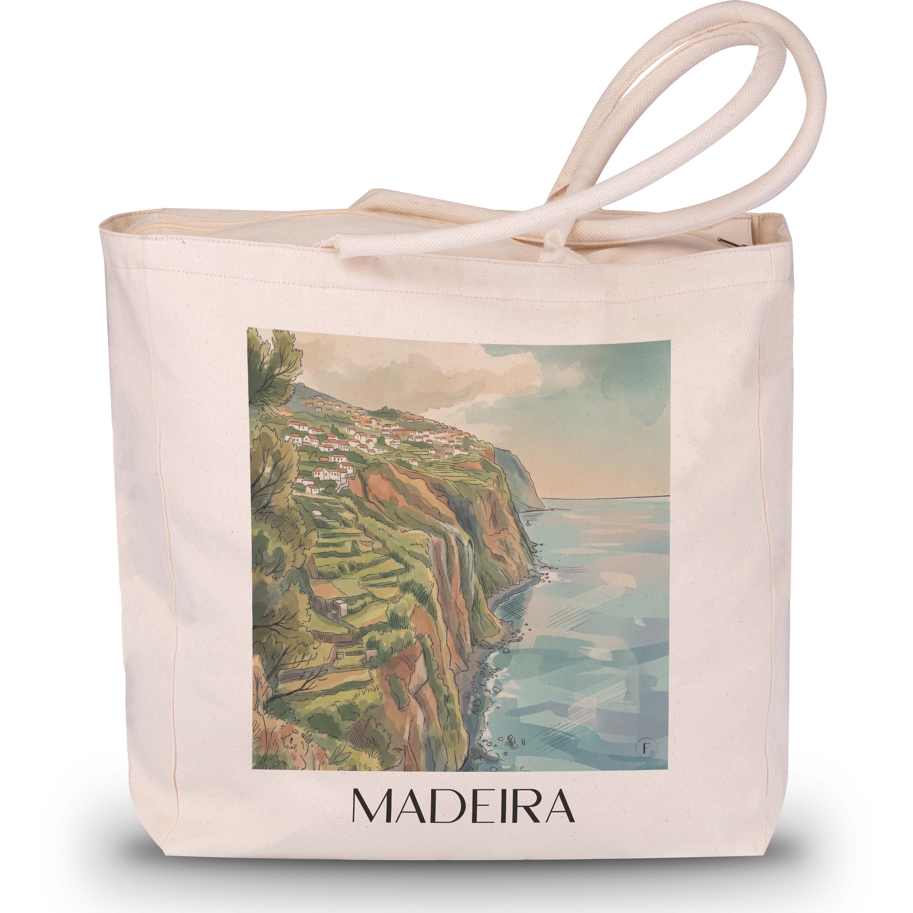 Madeira - Portugal Tote Bag - Einkaufstasche im Aquarell Stil - favplace