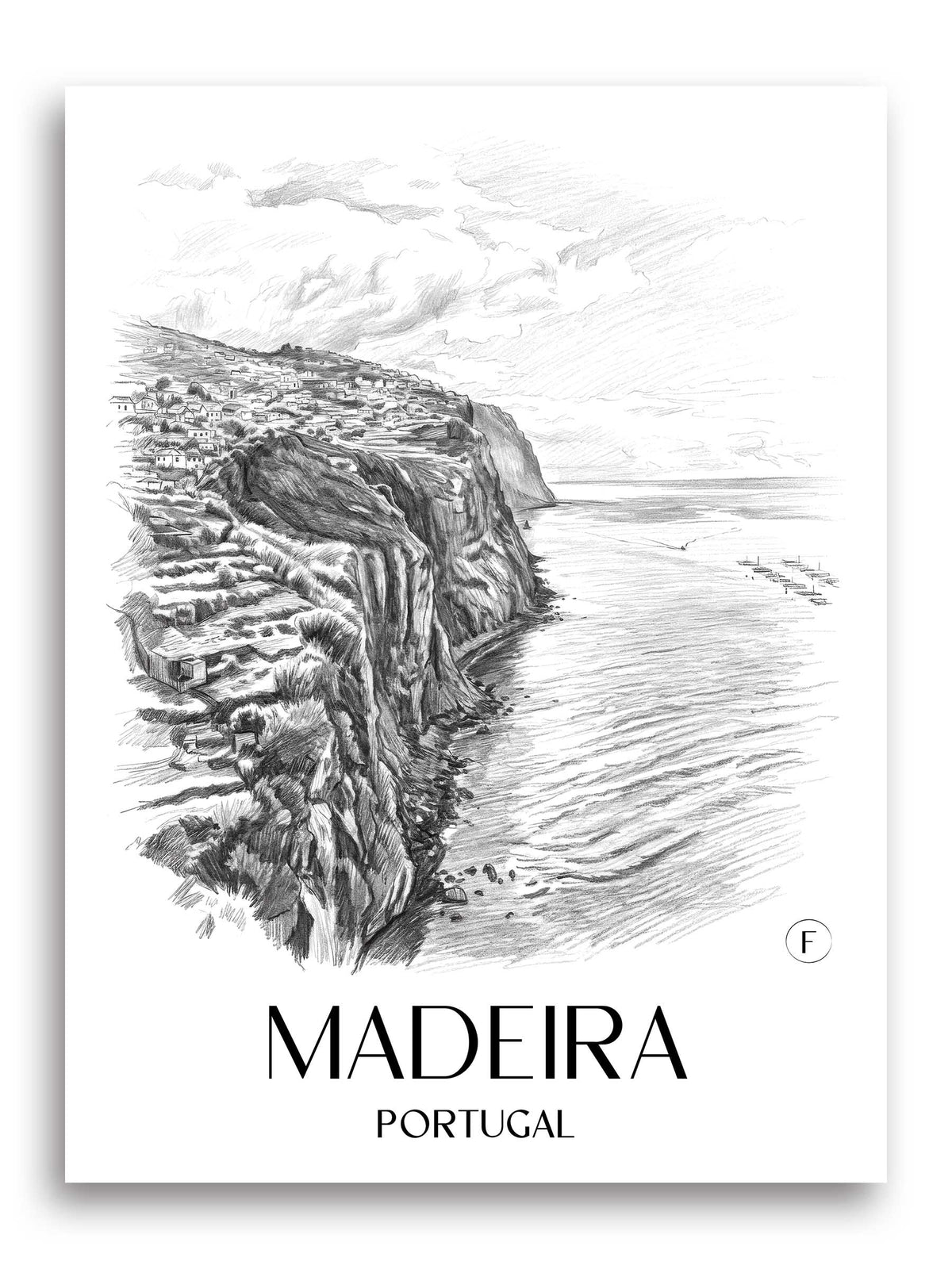 Madeira Poster - - Portugal Kunstdruck - Zeichnung von A4 bis A1 - favplace