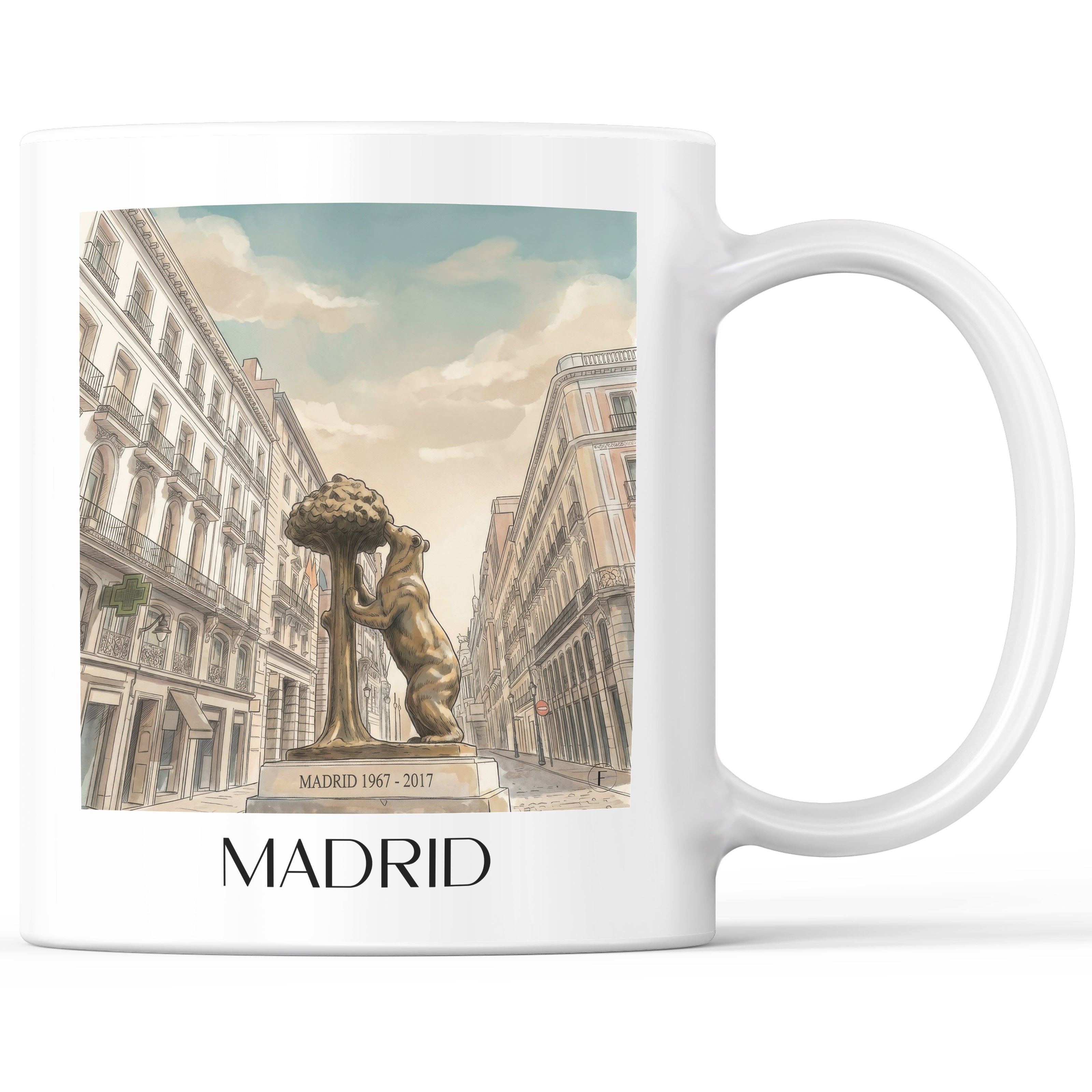 Madrid Kaffeebecher - Spanien - Spanien Becher - Kaffeetasse im Aquarell Stil - favplace