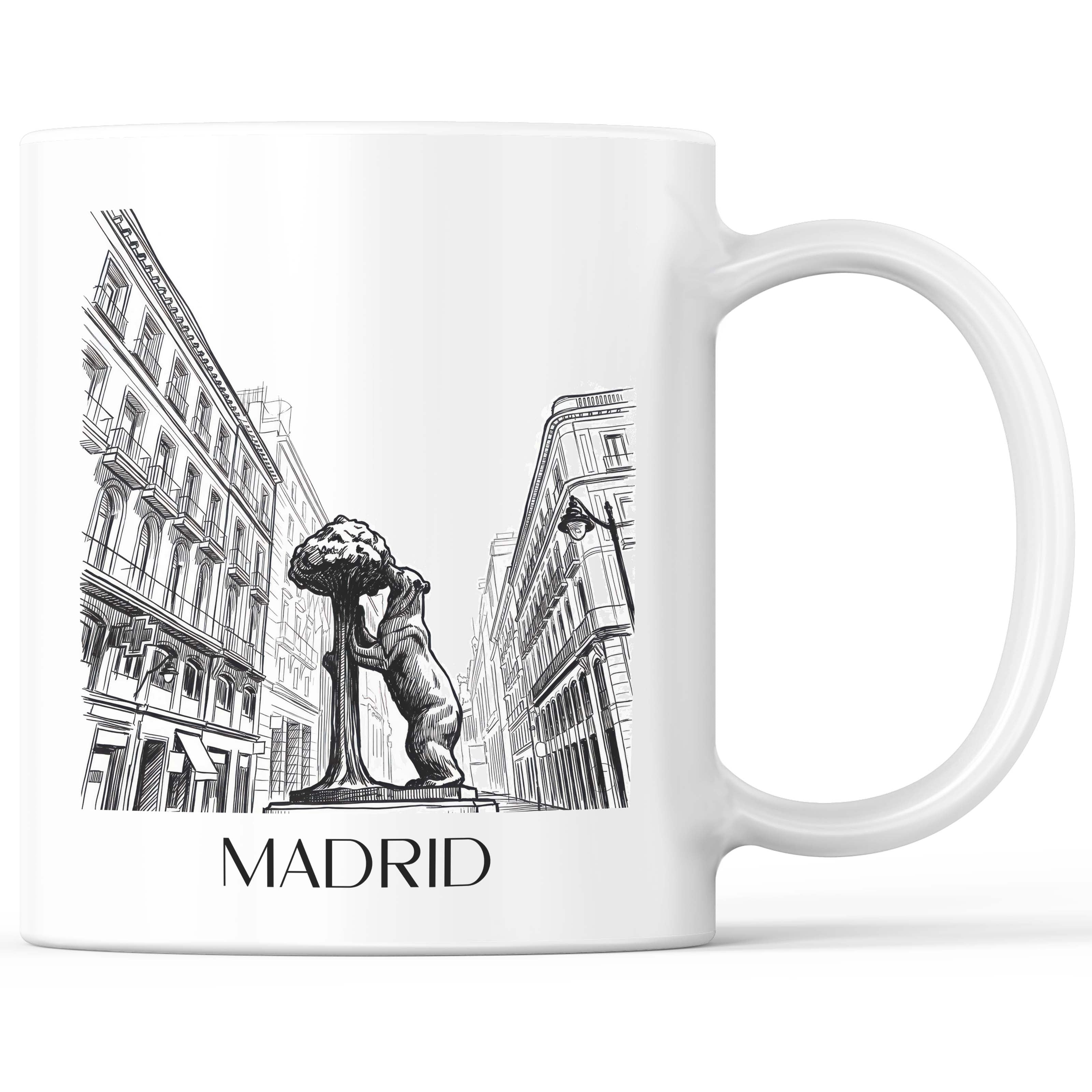Madrid Kaffeebecher - Spanien - Spanien Becher - Kaffeetasse im Skizze Stil - favplace