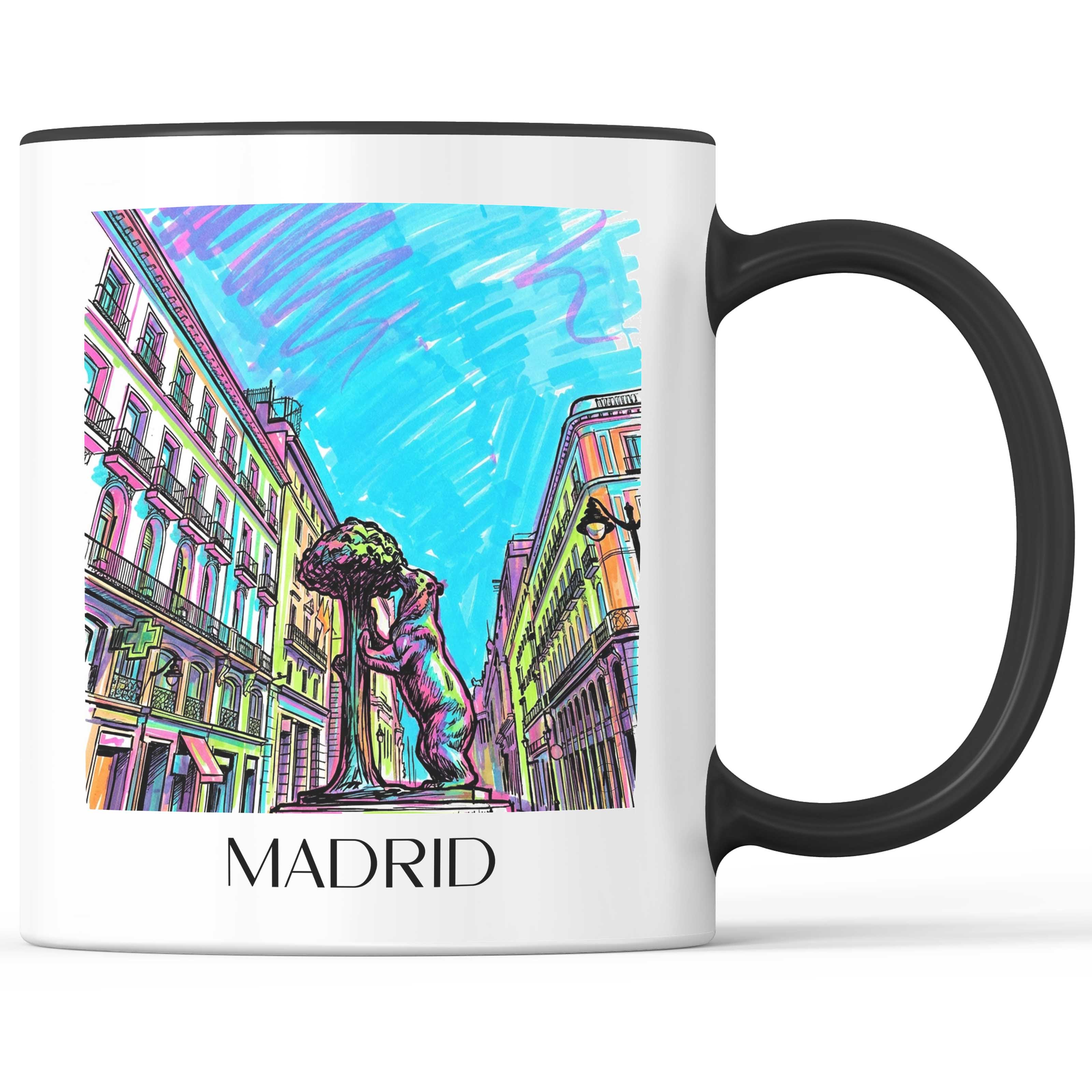 Madrid Kaffeebecher - Spanien - Spanien Becher - Kaffeetasse im Tag Graffiti Stil - favplace