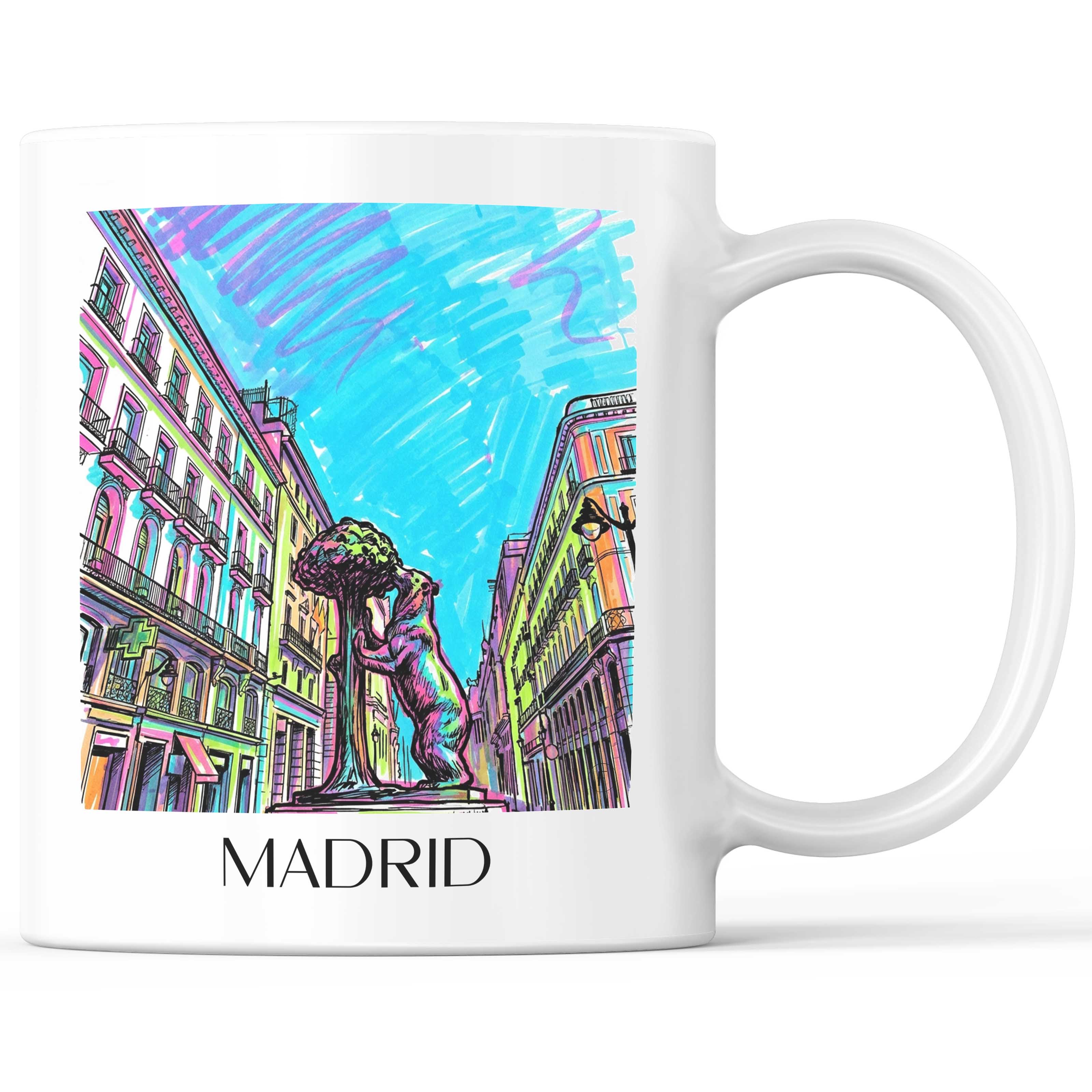 Madrid Kaffeebecher - Spanien - Spanien Becher - Kaffeetasse im Tag Graffiti Stil - favplace